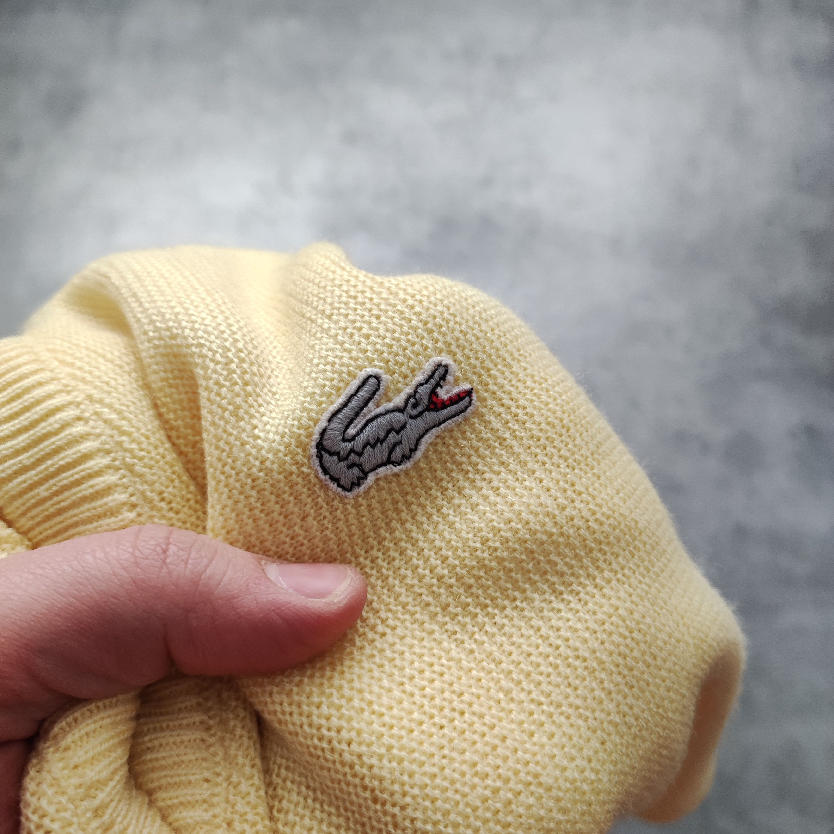 Lacoste × Vintage RARE 90s Lacoste France Yellow Logo Avant Garde Cardigan Size US M / EU 48-50 / 2 - 5 Thumbnail