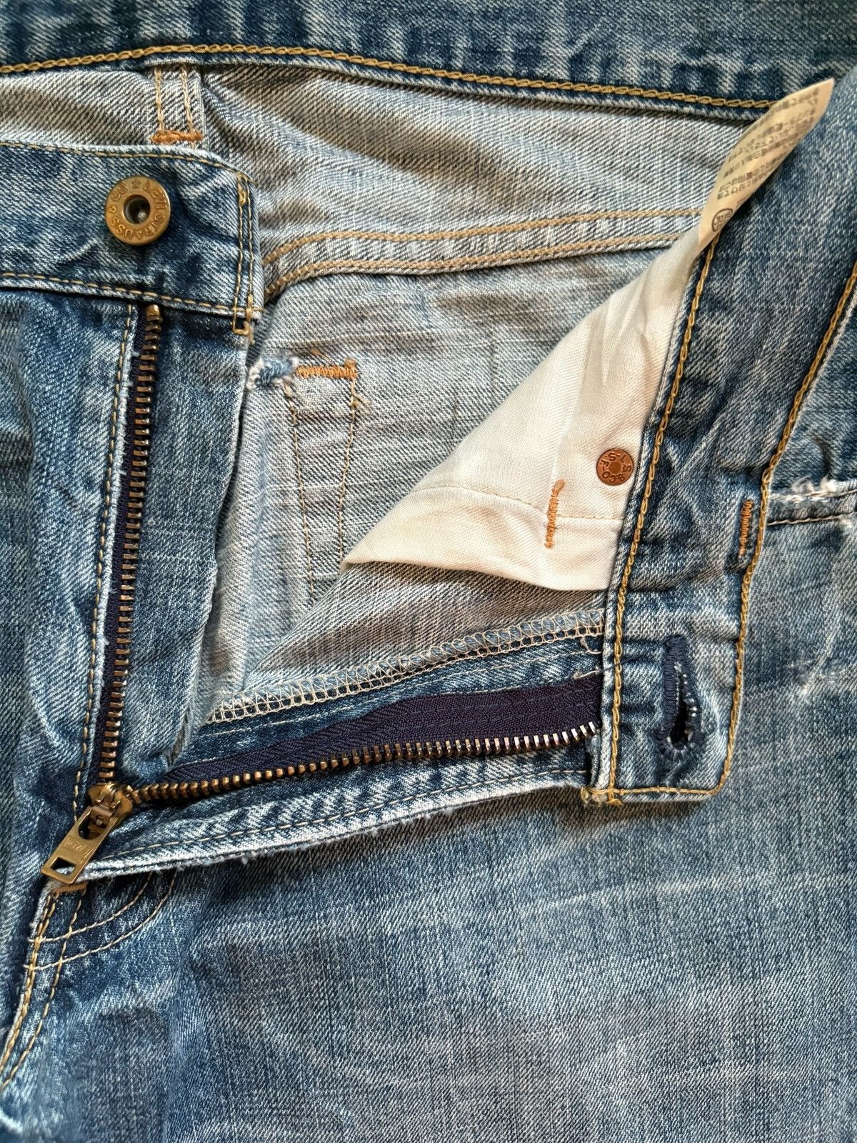 LVC × Levi's × Levi's Vintage Clothing Vintage 90s Levis 502 Mud Wash Distressed Ripped Jeans Size US 31 - 9 Thumbnail