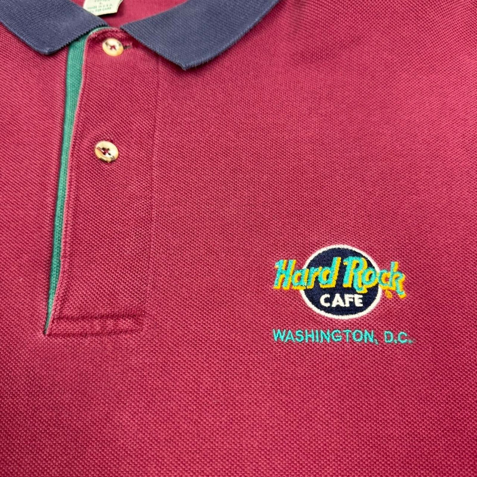 Hard Rock Cafe Vintage Hard Rock Cafe Polo Shirt Washington DC Large USA 90 Size US L / EU 52-54 / 3 - 3 Thumbnail