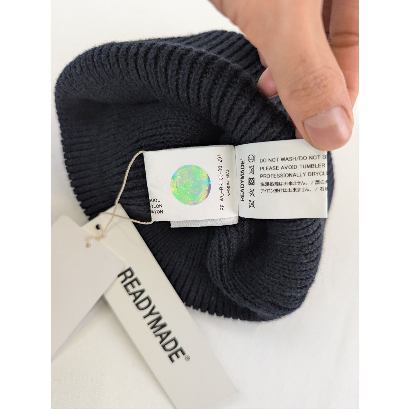 READYMADE o1rshd1 Size: OS / Recycled Wool Knit Beanie Cap / Hat Black Size ONE SIZE - 12 Thumbnail