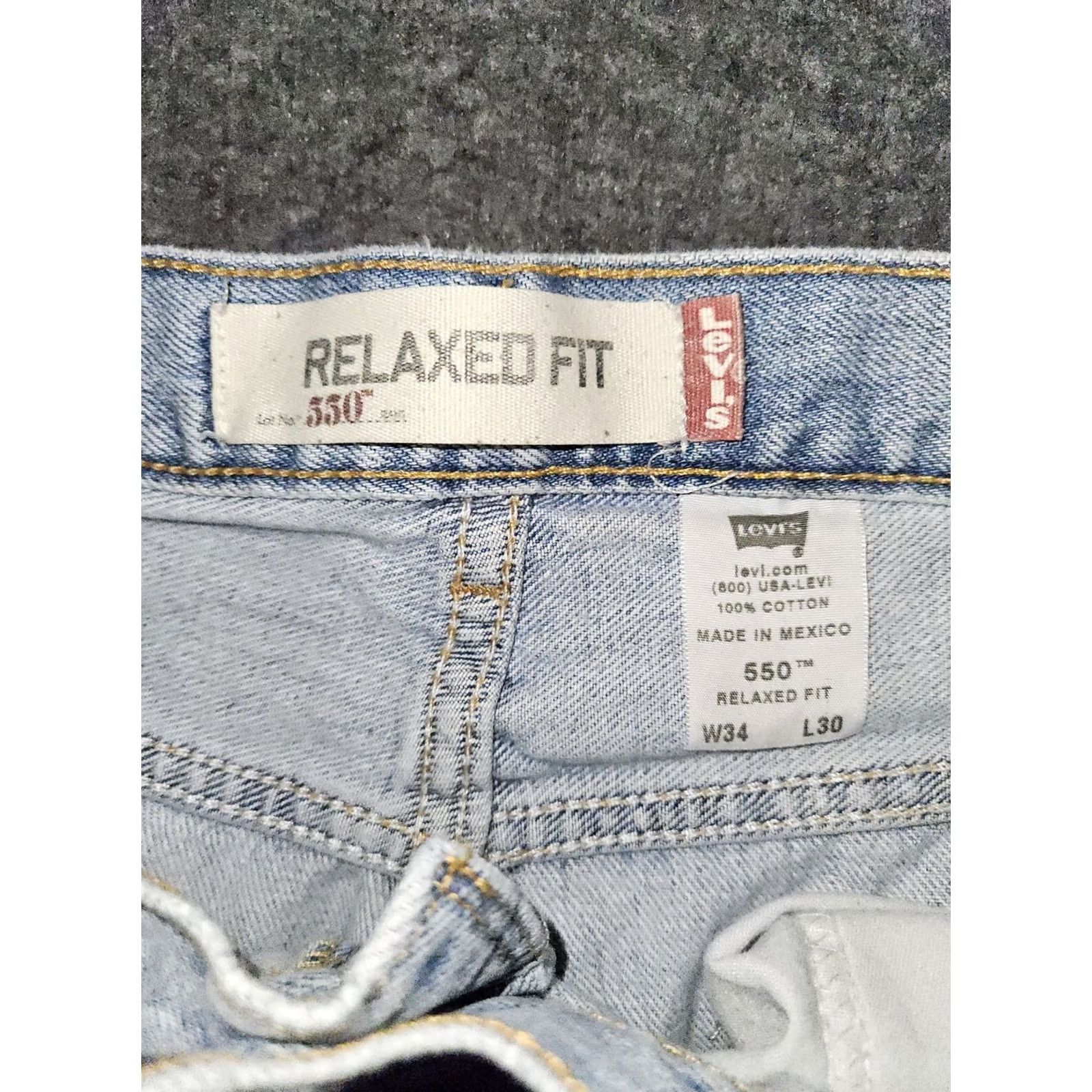 Levi's VINTAGE Levi's 550 Relaxed Fit Straight Jeans Men 34x28.5 Blue Medium Wash Y2K Retro Strai​ght Men Size US 34 / EU 50 - 2 Thumbnail