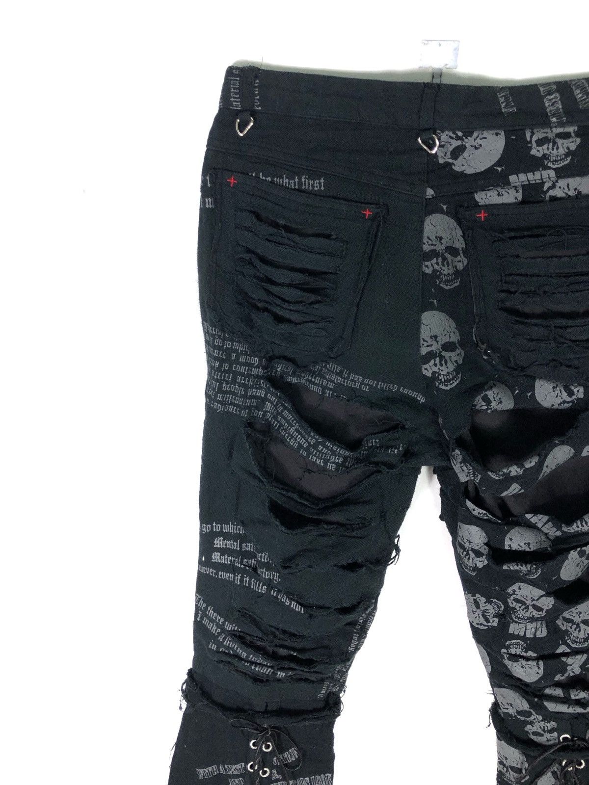 Japanese Brand RARE🔥MADPUNK JAPAN BONDAGE DAMAGE STYLE PANTS Size US 31 - 19 Thumbnail