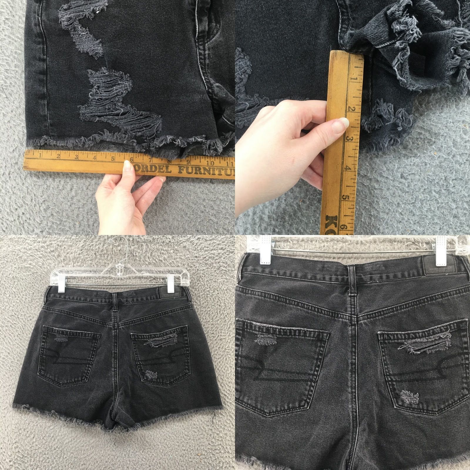 American Eagle Outfitters American Eagle Outfitters Mom Shorts Womens 6 Black Cotton Blend Distressed Zip Size 28" / US 6 / IT 42 - 8 Thumbnail