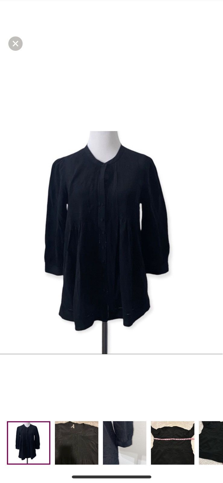 Joie Joie small black silk pleated blouse Size S / US 4 / IT 40 - 1 Thumbnail