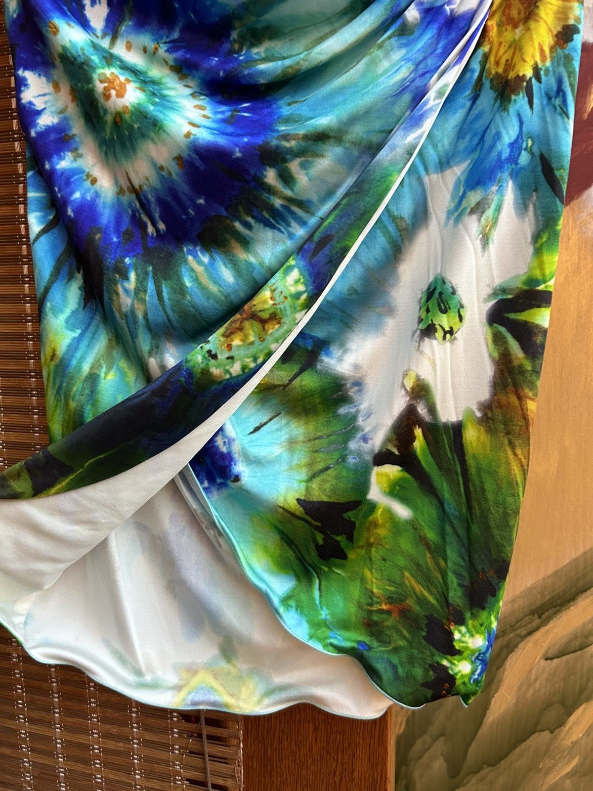 Blumarine × Vintage Vintage Y2k Blumarine Silk Flower Print Midi Wrap Skirt Size 27" / US 4 / IT 40 - 5 Thumbnail