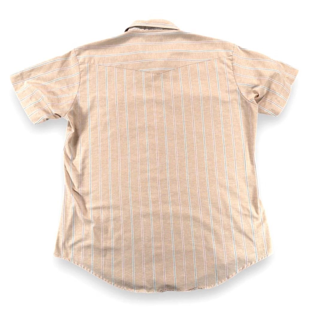 Armani VINTAGE Karman Western Shirt Adult XL Brown Striped Pearl Snap 80s Shirt Mens Size US XL / EU 56 / 4 - 3 Thumbnail
