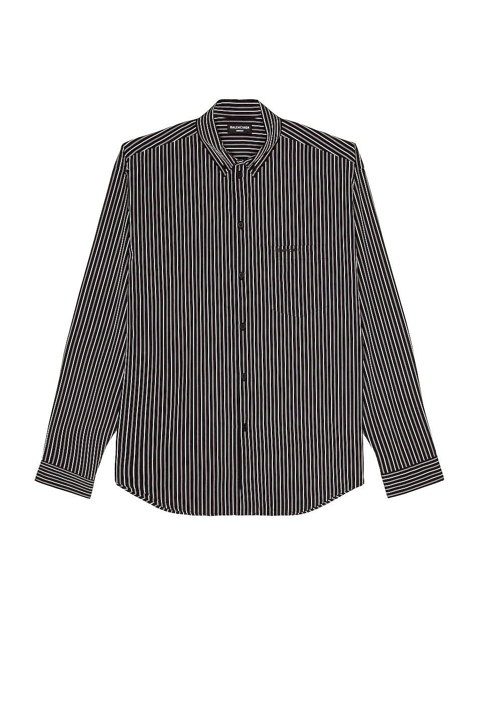 image of Balenciaga O1S1Rm0224 Layered Shirt In Black & Grey in Black/Grey, Men's (Size Small)