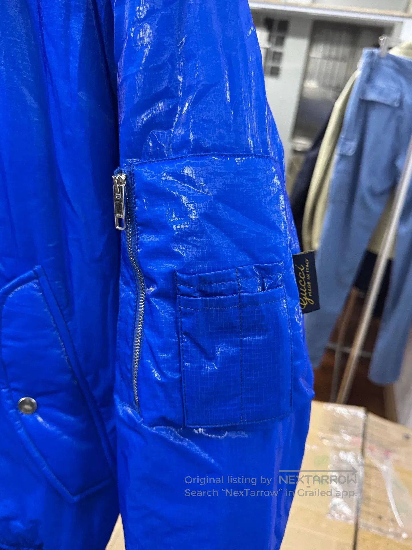 Gucci gucci men's bomber jacket in bright blue. Size US M / EU 48-50 / 2 - 3 Thumbnail