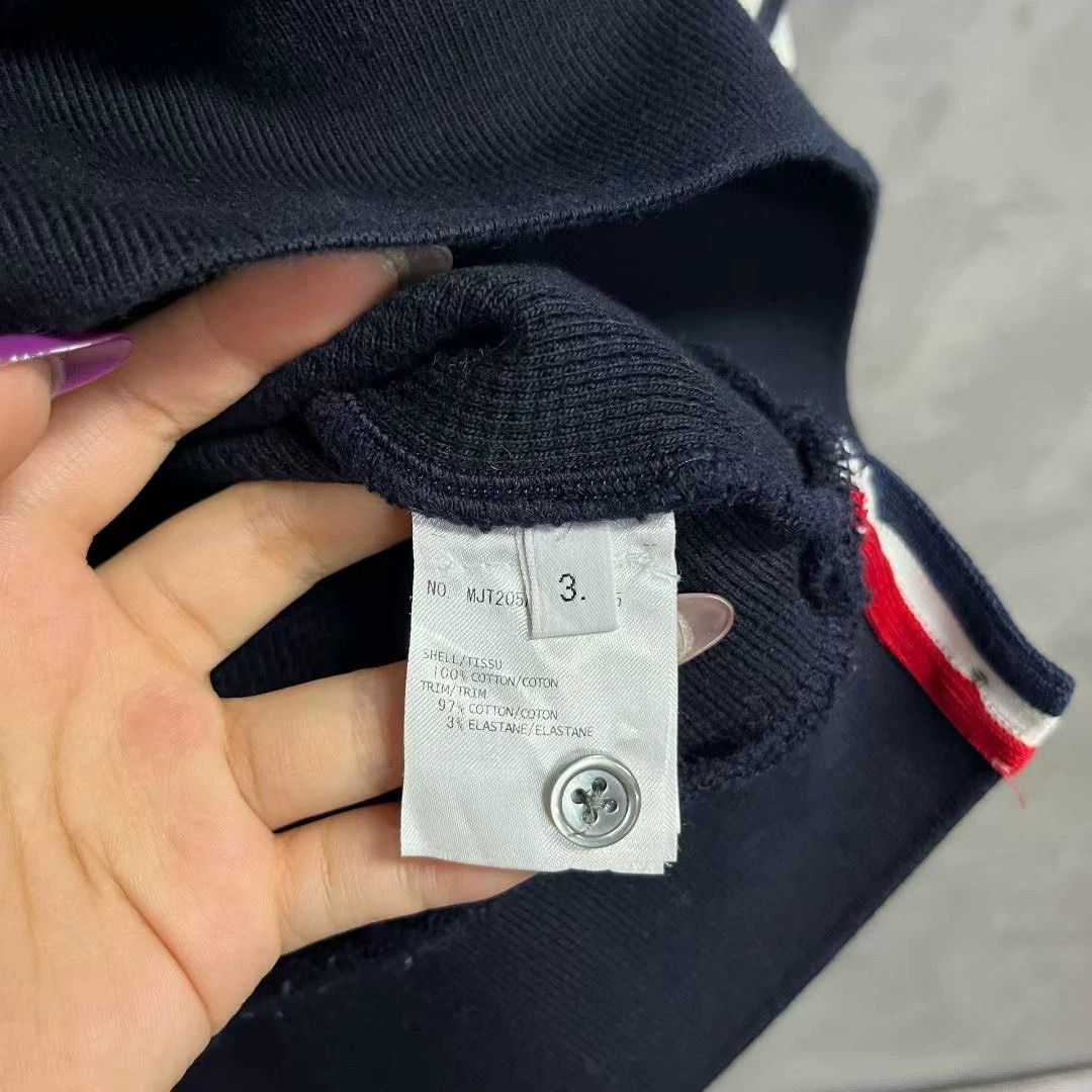 Thom Browne thom browne navy waffle long sleeve sweatshirt Size US L / EU 52-54 / 3 - 4 Thumbnail