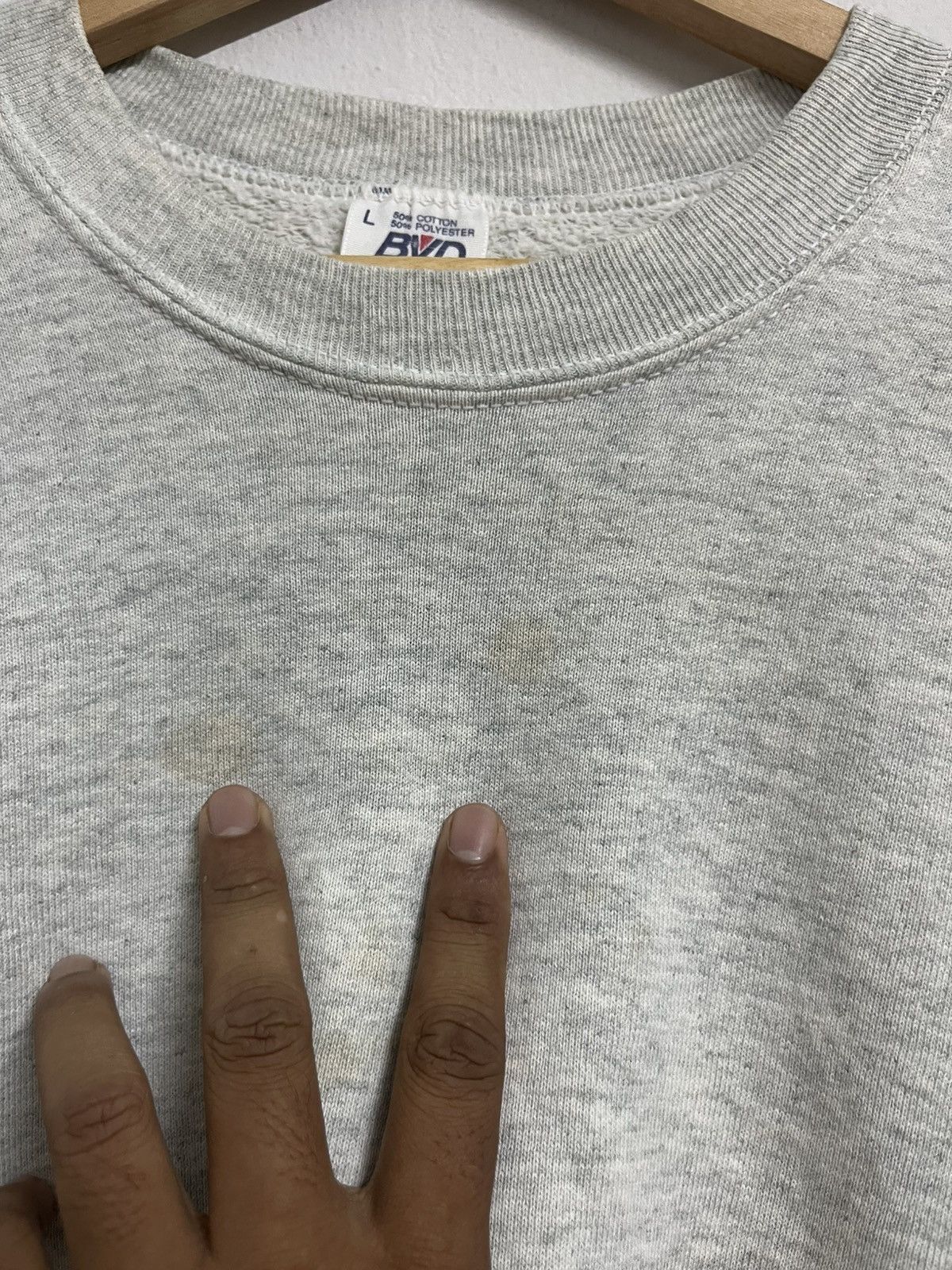 Vintage 💥Offer💥 BVD PLAIN Blank Pokycotton Sweatshirts Size US L / EU 52-54 / 3 - 6 Thumbnail