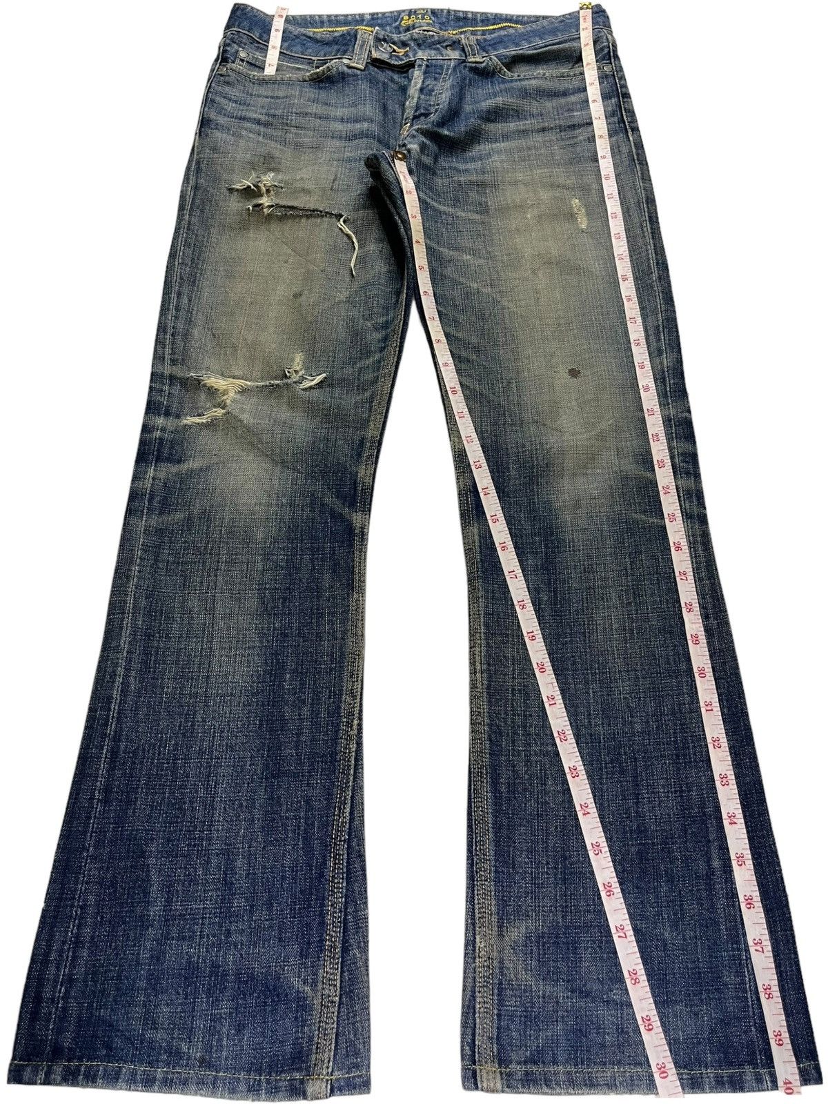 Japanese Brand Vintage Japanese Brand Mud Wash Rip Distressed Flare Jeans Size US 32 / EU 48 - 12 Thumbnail