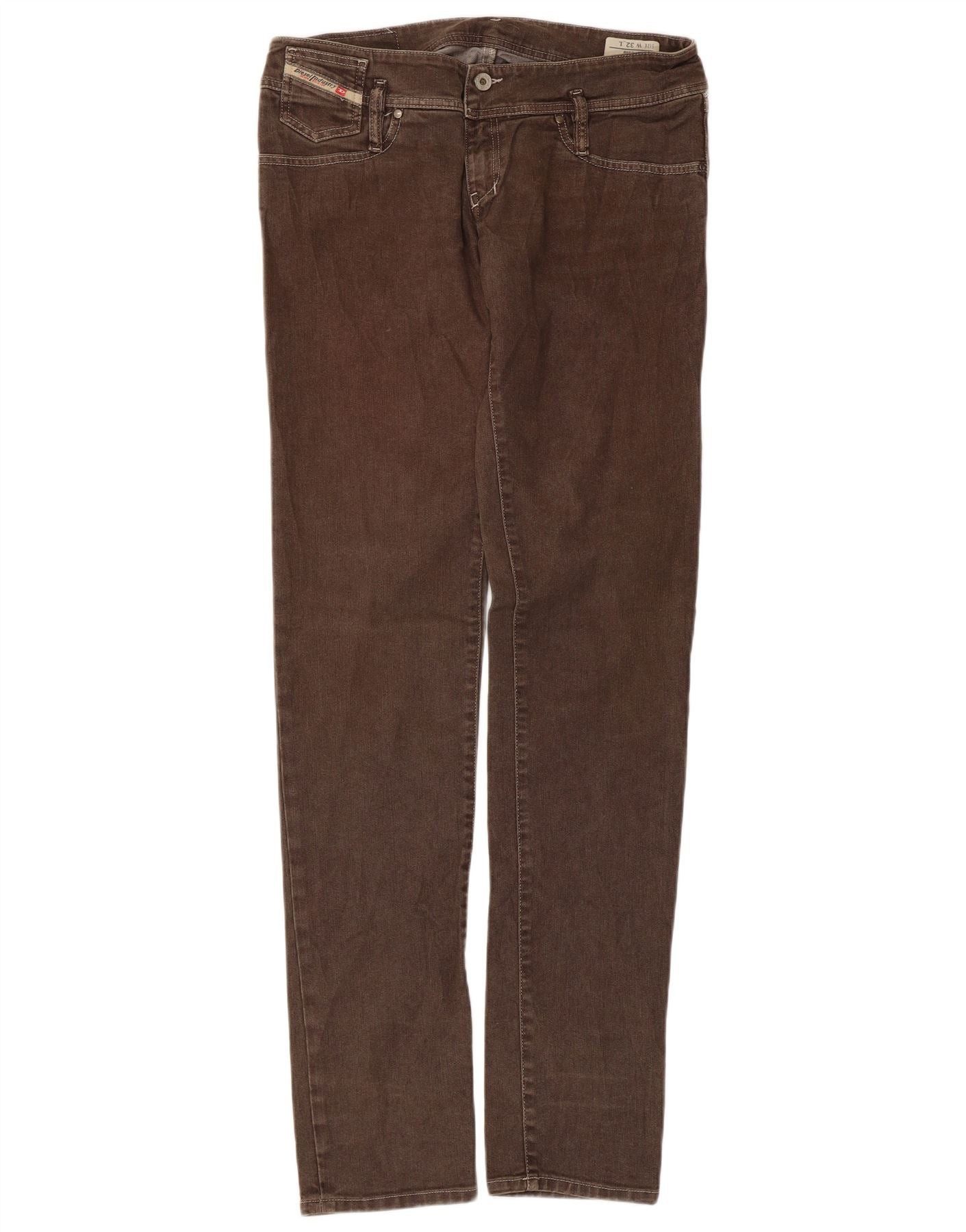 Diesel Womens Slim Jeans W32 L35 Brown Cotton Size 24" / US 00 / IT 34 - 1 Thumbnail