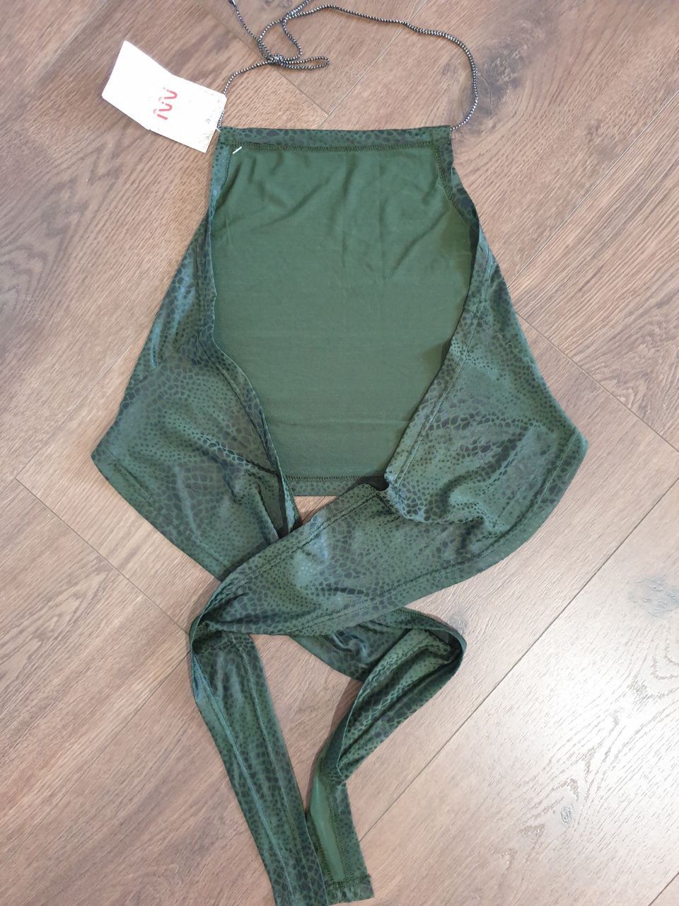 Other Forest Green Halter Crop top Lace up sz S Size S / US 4 / IT 40 - 2 Thumbnail