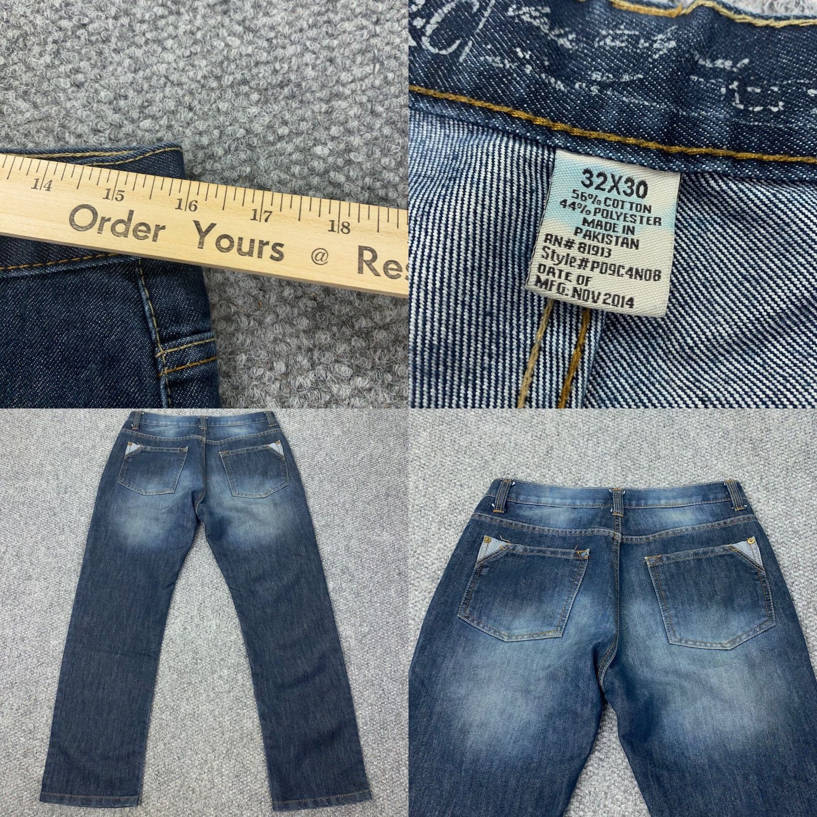 PD&C PD & C Jeans Mens 32x30 Blue Faded Straight Leg Size US 32 / EU 48 - 8 Thumbnail