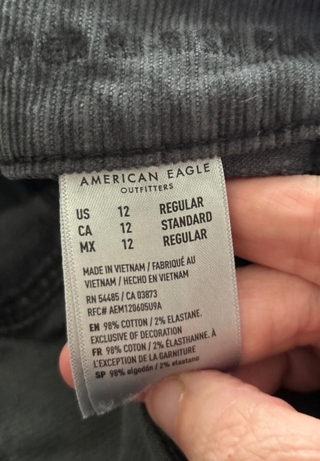 American Eagle Outfitters American Eagle Black Corduroy Flared Pants with Button Fly Size 34" / US 12 / IT 48 - 4 Thumbnail