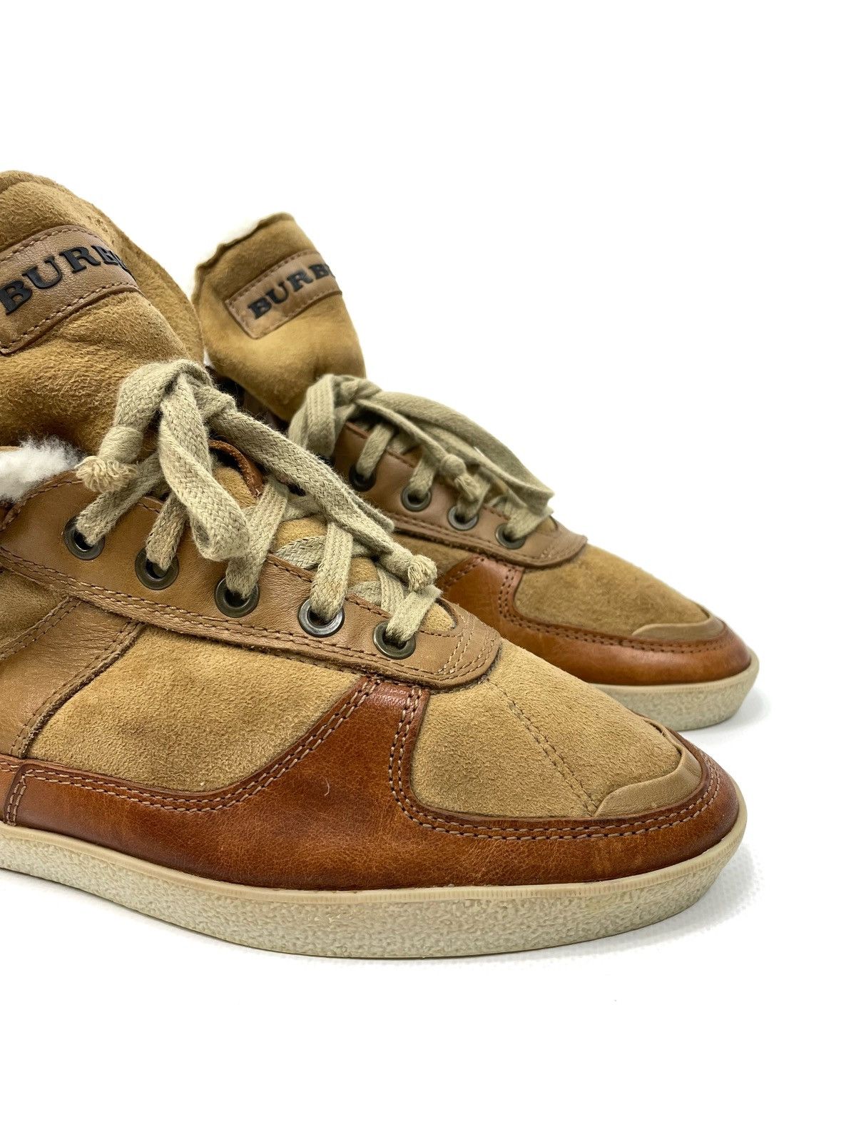 Burberry Burberry Archive Shearling-Lined Leather High-Top Sneakers Size US 8 / IT 38 - 5 Thumbnail