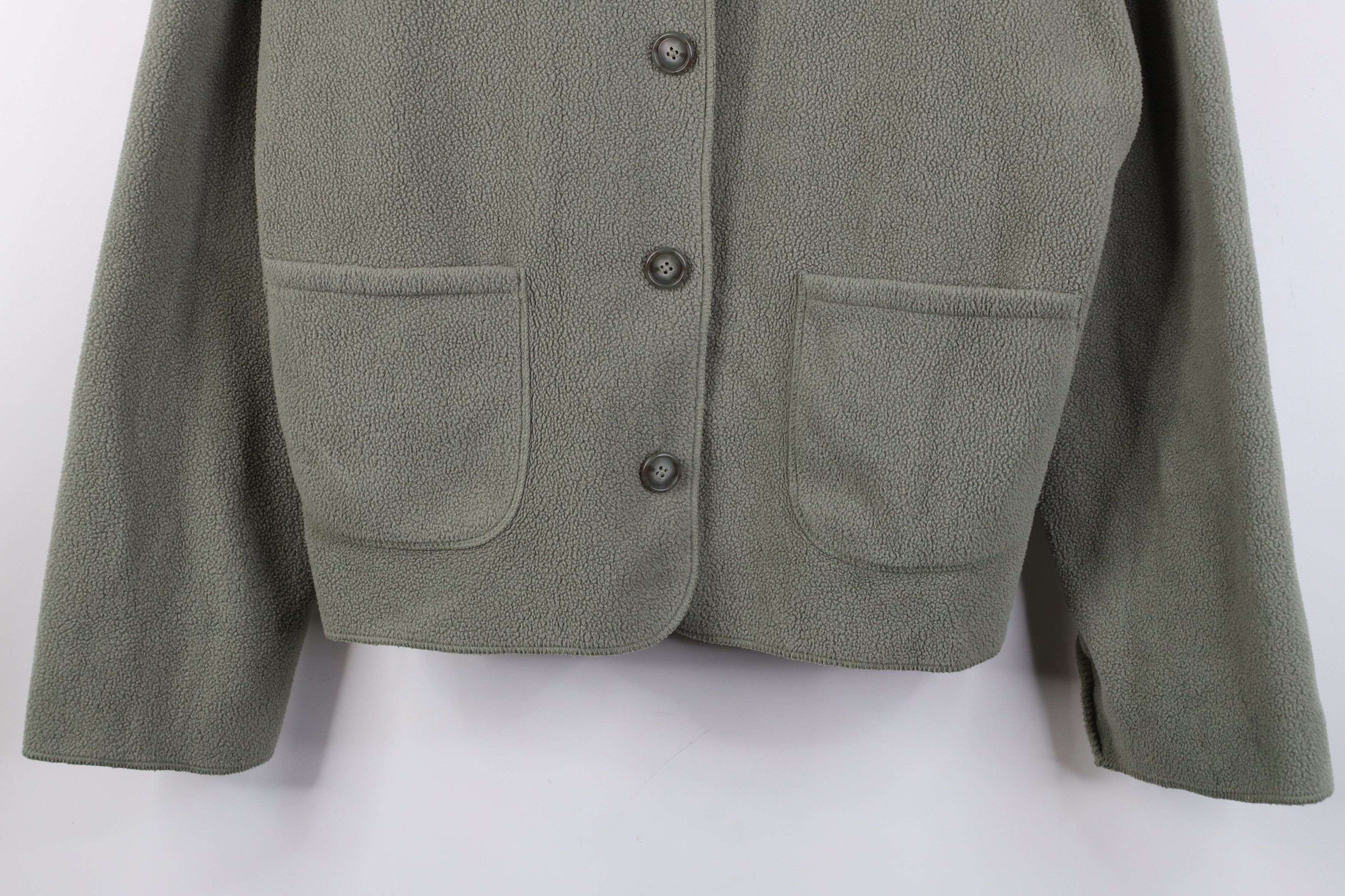 Eddie Bauer Vintage 90s Eddie Bauer Fleece Cardigan Jacket Green USA Size L / US 10 / IT 46 - 3 Thumbnail