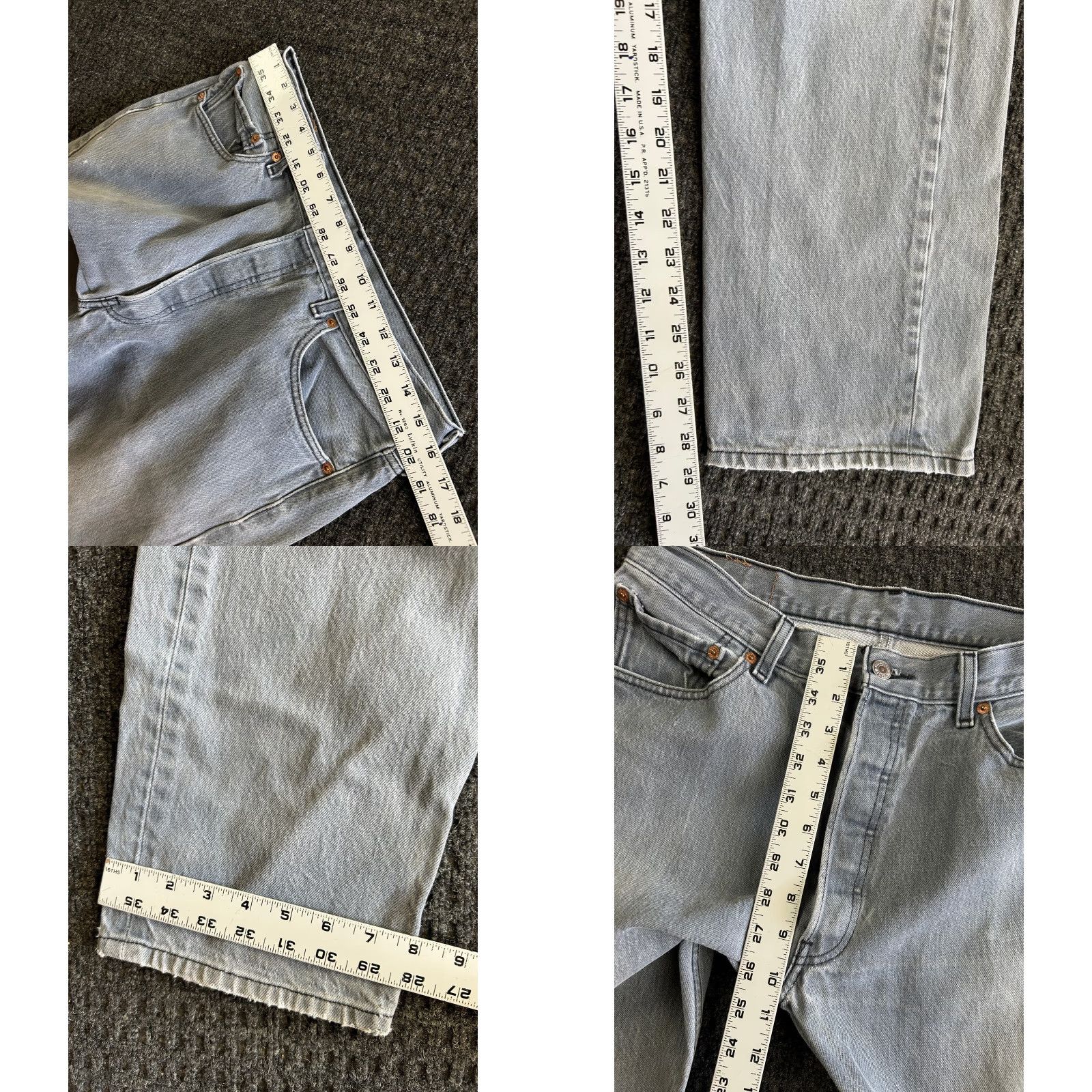 Levi's VINTAGE Levi’s 501 XX Jeans 32 x 29 Straight Distressed Grunge 90s Mens Regular Gray Denim Cotton USA Size US 32 / EU 48 - 8 Thumbnail