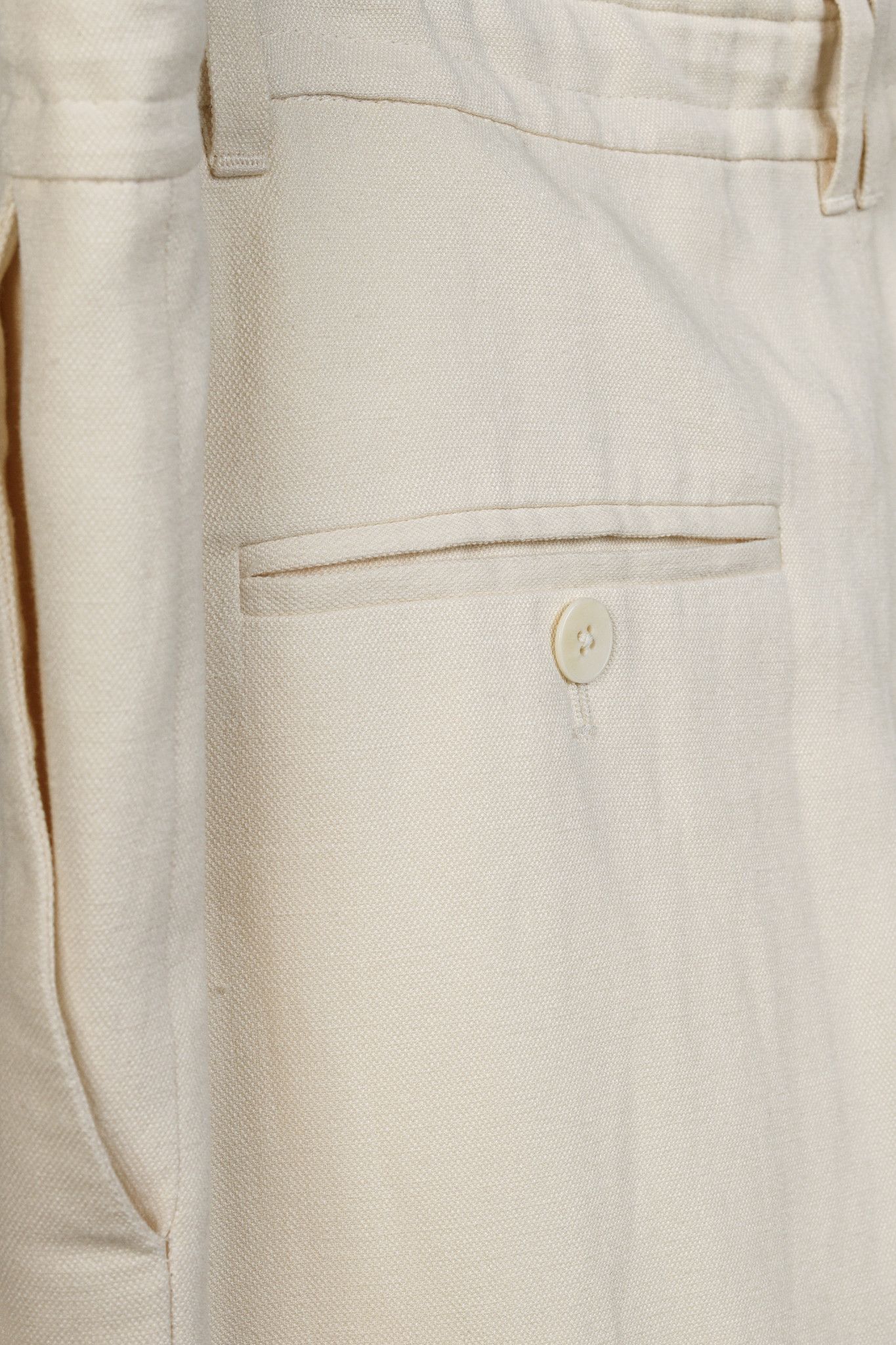 The Row The Row Beige Silk Linen Drawstring Pants Size 37" - 7 Thumbnail