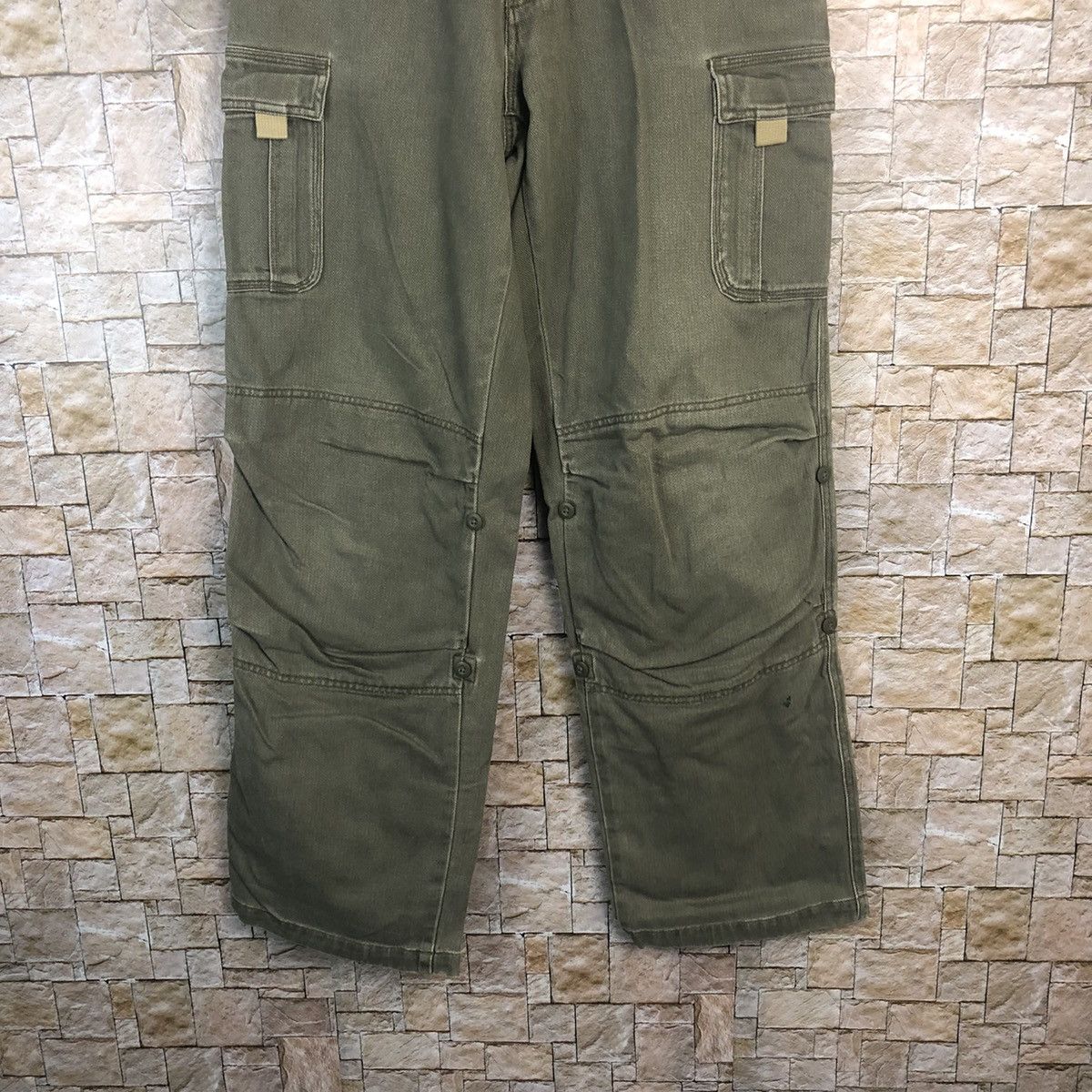 Japanese Brand Sunny Clouds Green Cargo Multipocket Pants #A50 Size US 29 - 3 Thumbnail