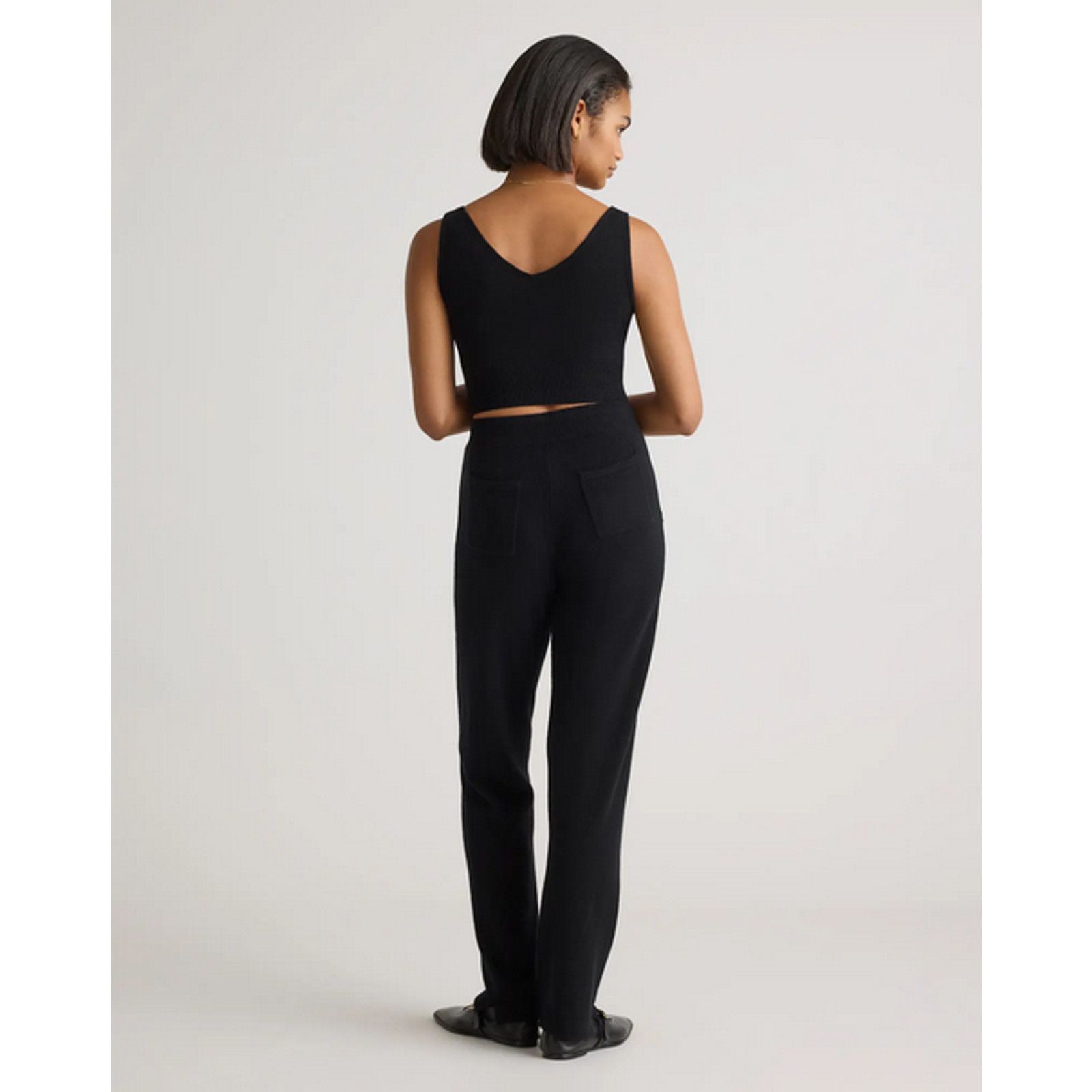 Quince Quince Cashmere Straight Leg Pants Black S NWT Size 26" / US 2 / IT 38 - 3 Thumbnail