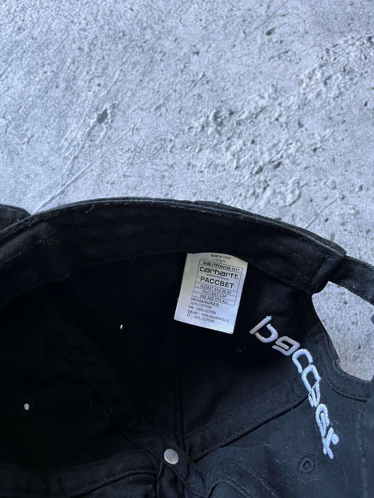 Carhartt Wip × Gosha Rubchinskiy × PACCBET Carhartt x Rassvet PACCBET Cap Hat Black NWT Size ONE SIZE - 5 Thumbnail