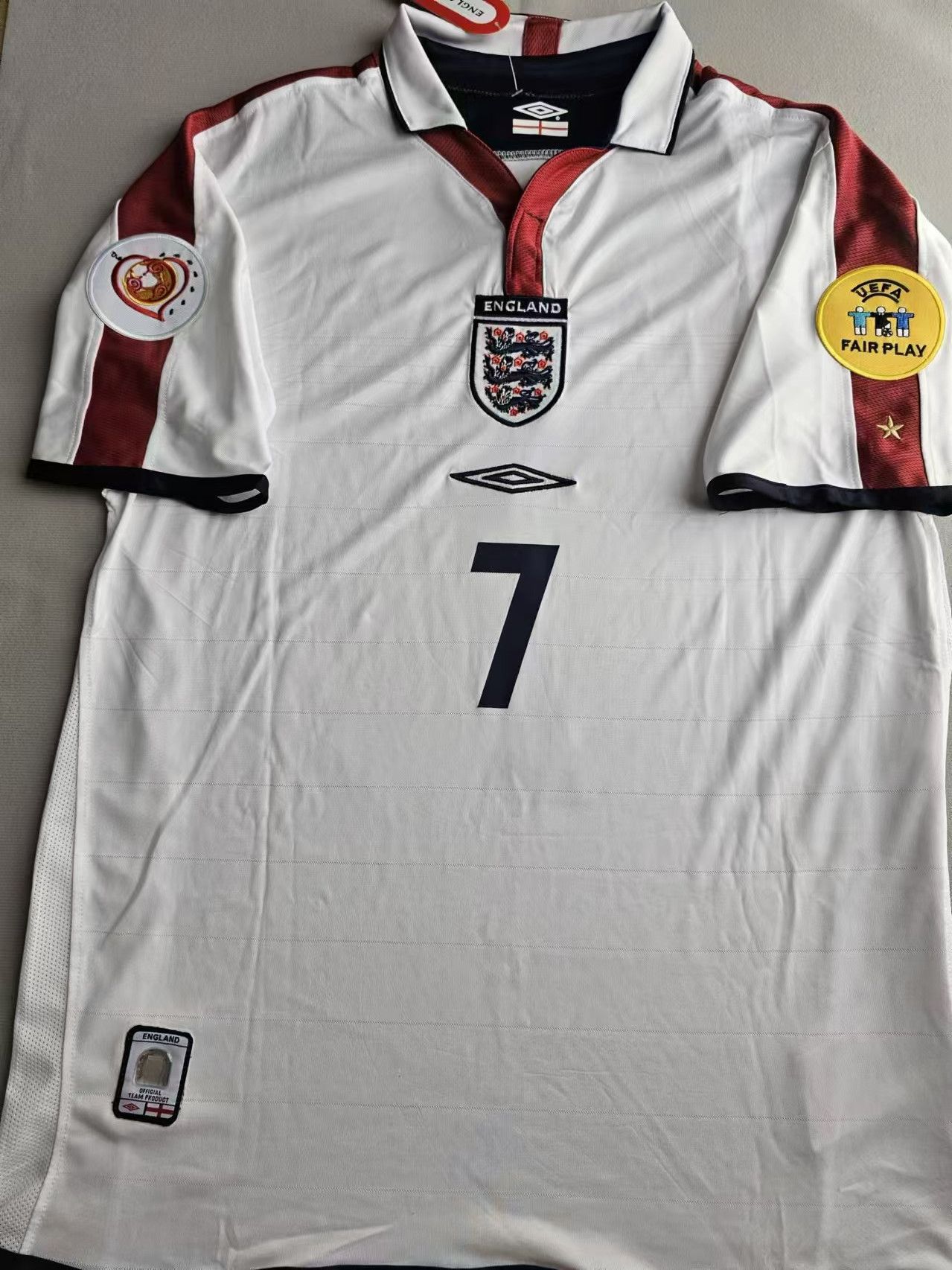 Other 2004 England #7 David Beckham Jersey Home Size US XXL / EU 58 / 5 - 2 Thumbnail