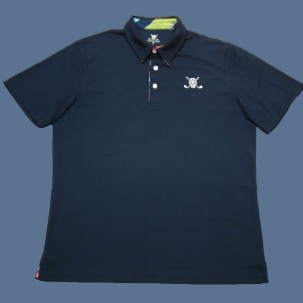 Vintage Chuco Golf Polo Shirt Navy Short Sleeve Logo Embroidered Skull Crossed Clubs Mens M Shirt Polo Size US M / EU 48-50 / 2 - 1 Thumbnail