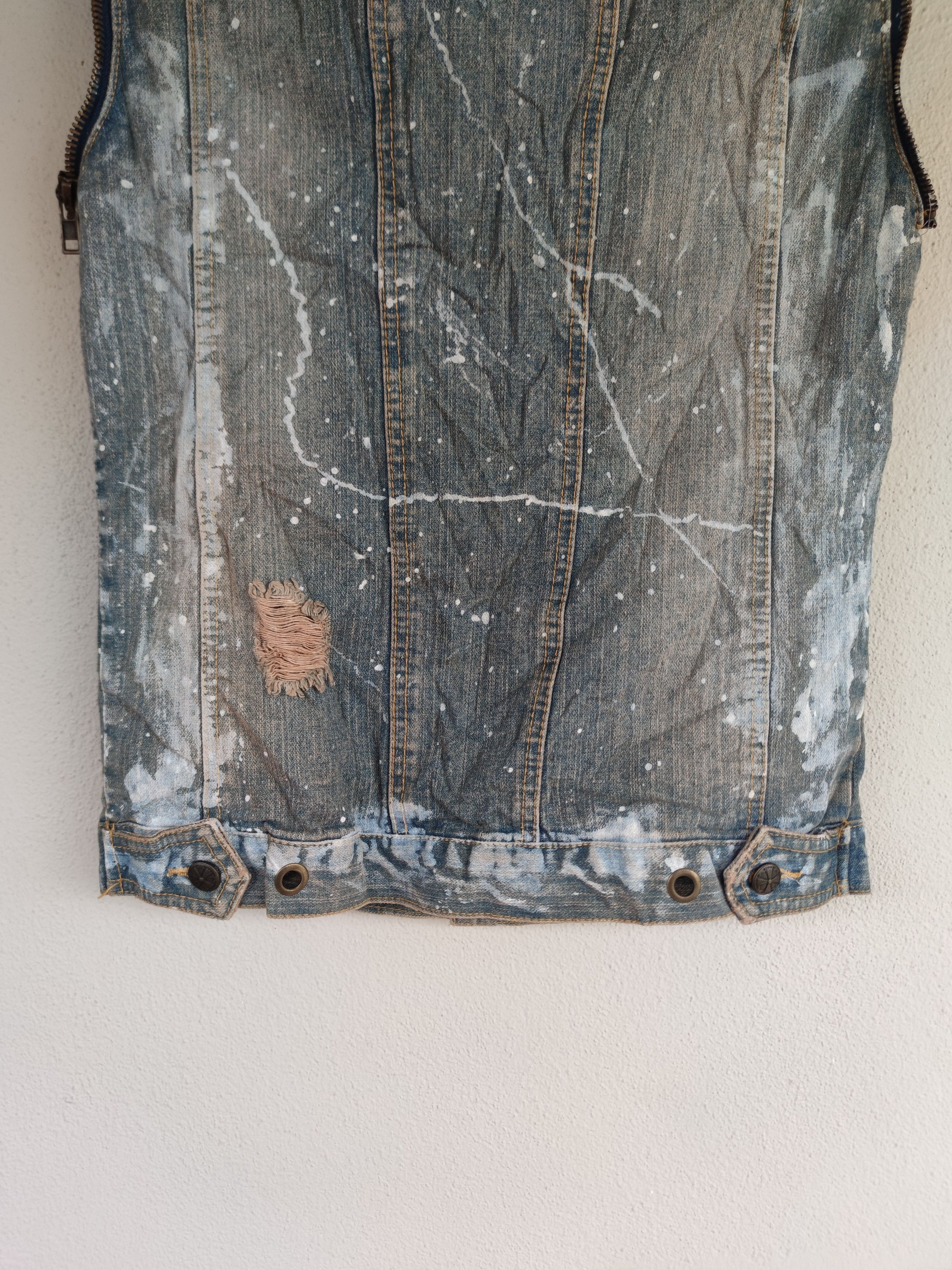 If Six Was Nine Clonedevgru Distressed Design Denim Vest Size US L / EU 52-54 / 3 - 3 Thumbnail