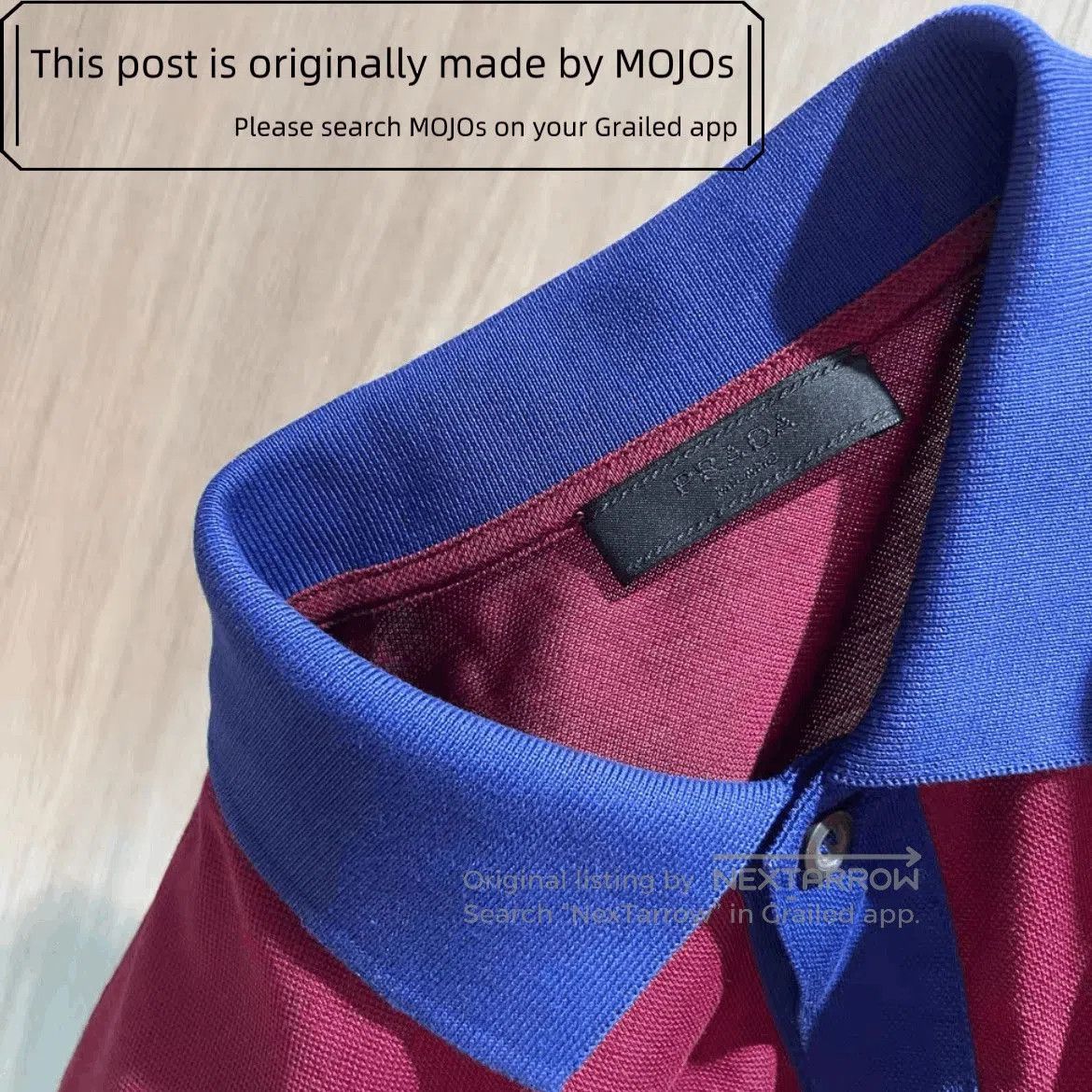 Prada Prada Wine Triangle Label Blue Neck Polo mojos18251015. Size US L / EU 52-54 / 3 - 4 Thumbnail