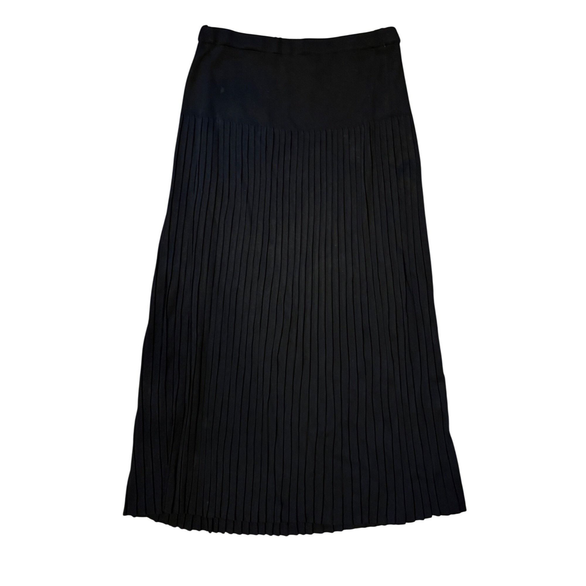 Other Exclusively Misook L Ribbed Pleated Knit Maxi Skirt Black Dr Size 34" / US 12 / IT 48 - 2 Thumbnail