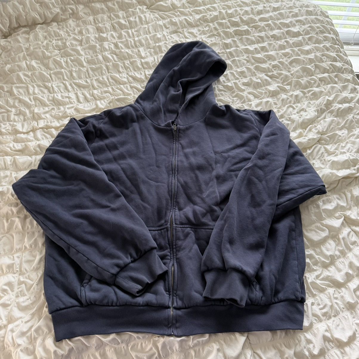 Balenciaga × Gap × Kanye West Yeezy Gap Zip-Up Hoodie Navy | Grailed