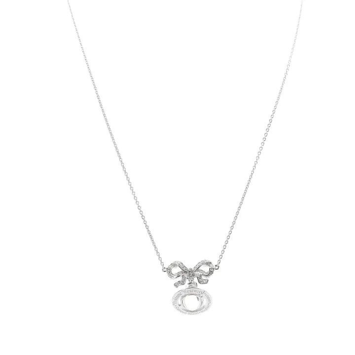 Vivienne Westwood Vivienne Westwood Octavie Silver Bow Pendant Necklace 0079 Size ONE SIZE - 1 Thumbnail