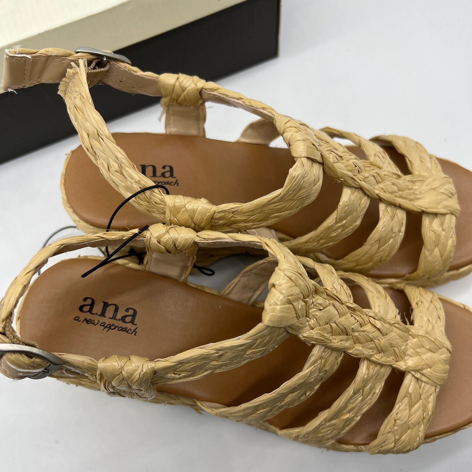 Other a.n.a Womens Merlin Wedge Sandals Brown Natural Size 9M Size US 9 / IT 39 - 5 Thumbnail