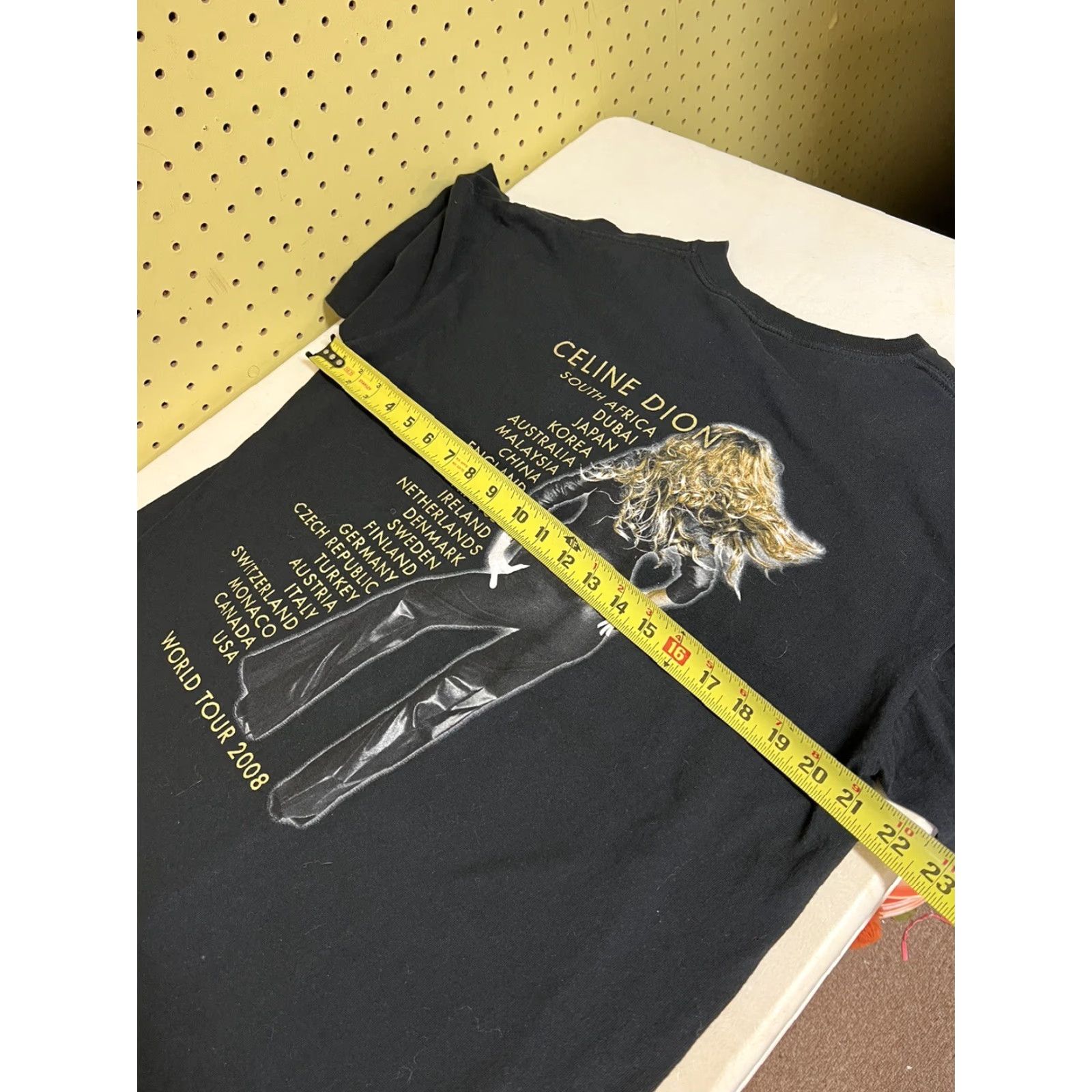 Anvil Celine Dion 2008 World Tour T Shirt XL Black Short Sleeve Concert T-Shirt Men Graphic Print Size US XL / EU 56 / 4 - 3 Thumbnail