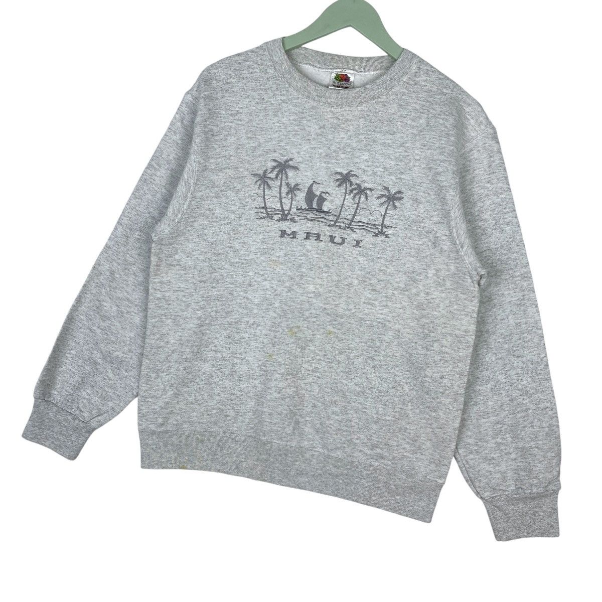 Fruit Of The Loom Maui Embroidered Logo Sweatshirt Crewneck Pullover Jumper Size US S / EU 44-46 / 1 - 3 Thumbnail