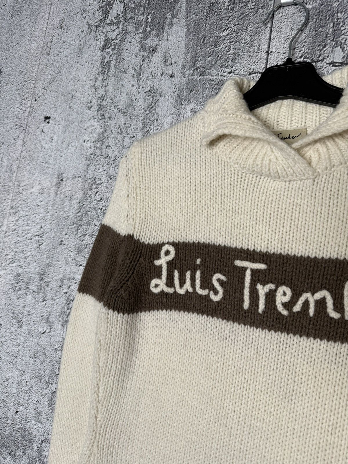 Vintage Luis Trenker Cream Wool Blend Knitted Shawl Collar Sweater Size XS / US 0-2 / IT 36-38 - 4 Thumbnail
