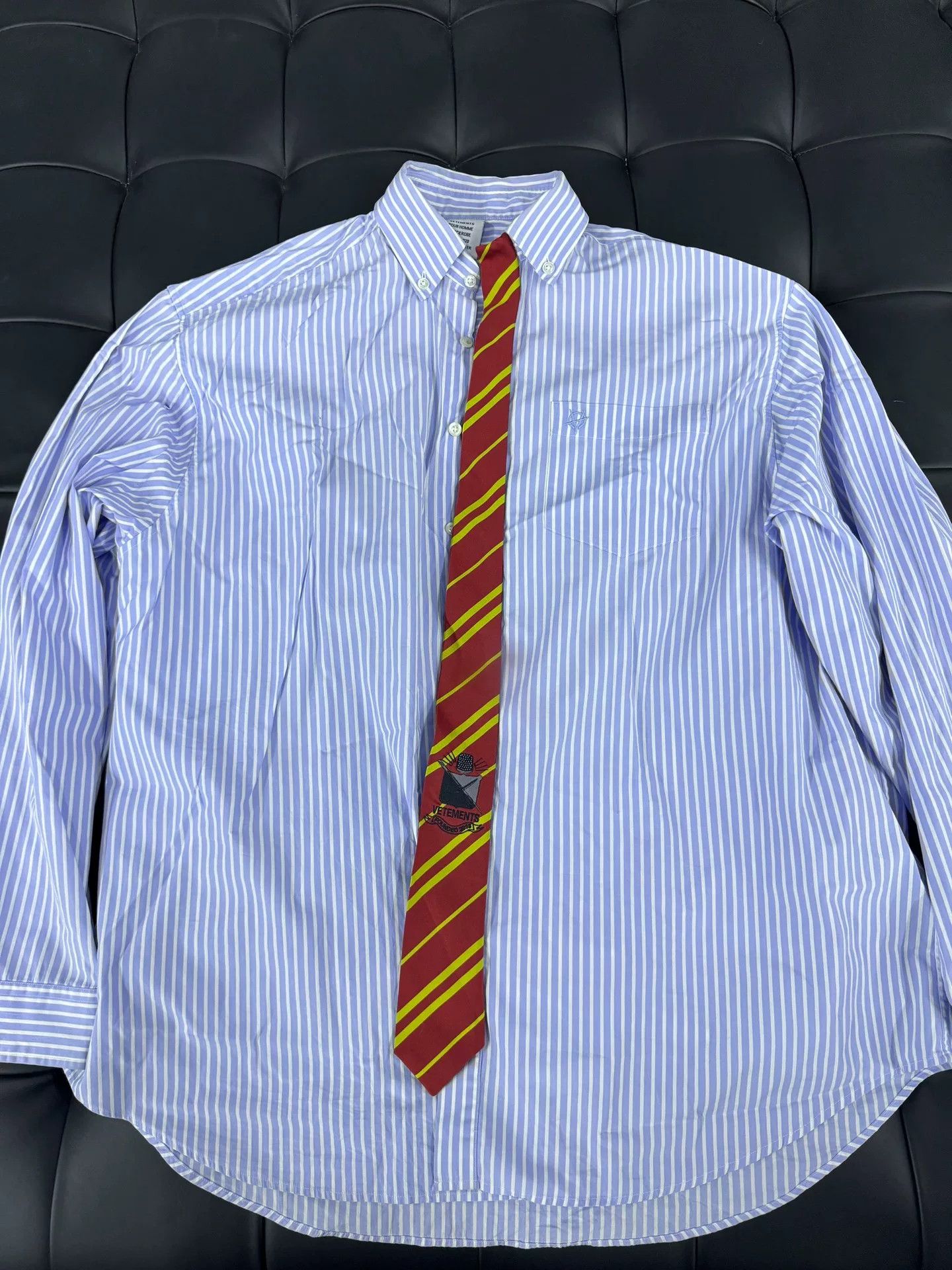 Vetements Vetements Striped Shirt with Tie Detail Size US XS / EU 42 / 0 - 1 Thumbnail