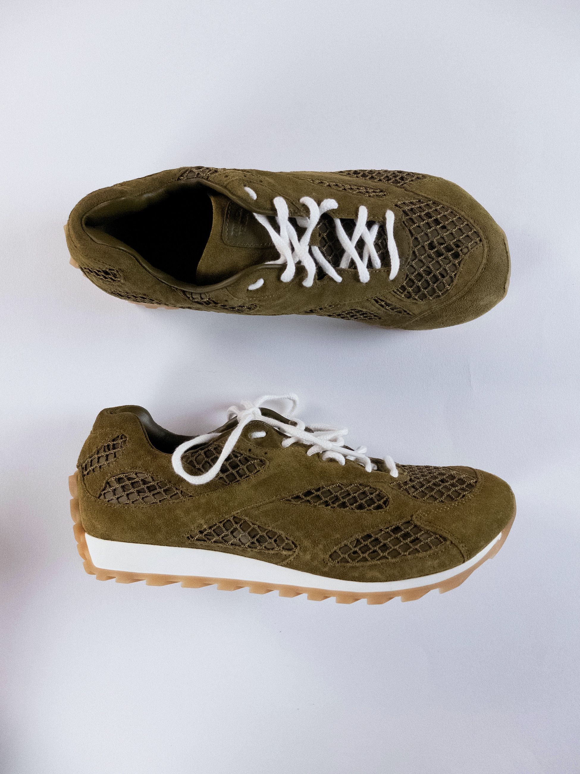 Bottega Veneta BOTTEGA VENETA Orbit green suede trimmed sneakers 8 / 41 q Size US 8 / EU 41 - 3 Thumbnail