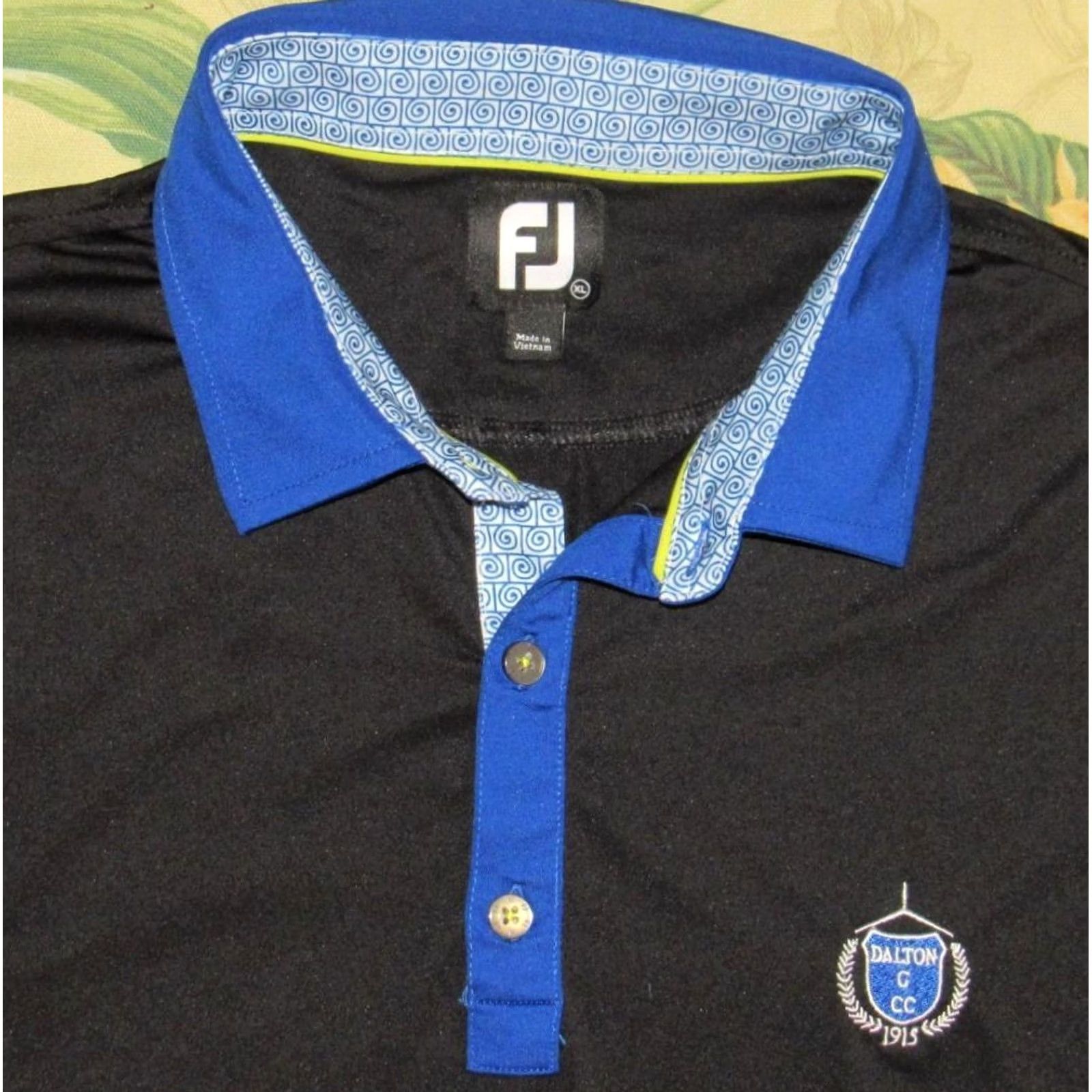 Footjoy FOOTJOY Black Short Sleeve Polo Shirt Dalton Country Club XL Mens Polo Black XL Size US XL / EU 56 / 4 - 2 Thumbnail