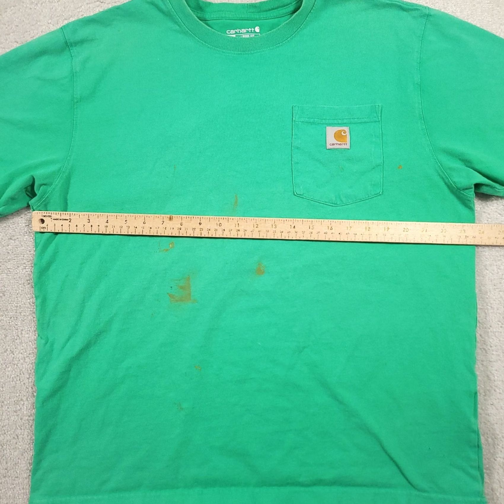 Carhartt Carhartt Shirt Mens Large Green Pocket Paint Distressed Short Sleeve Tee Size US L / EU 52-54 / 3 - 3 Thumbnail