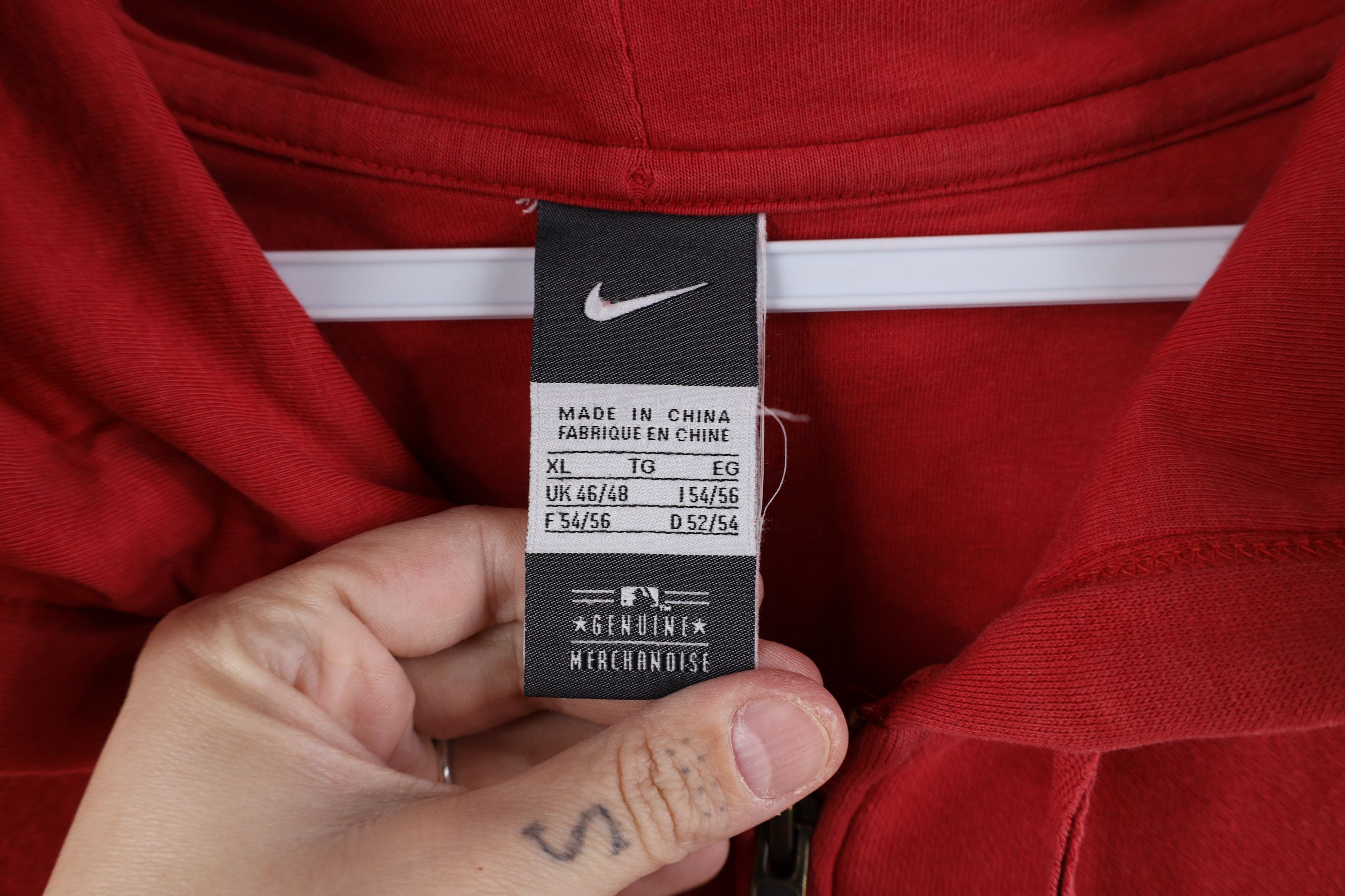 Nike × Vintage Vintage Nike Mini Swoosh Boston Red Sox Baseball Zip Hoodie Size US XL / EU 56 / 4 - 4 Thumbnail