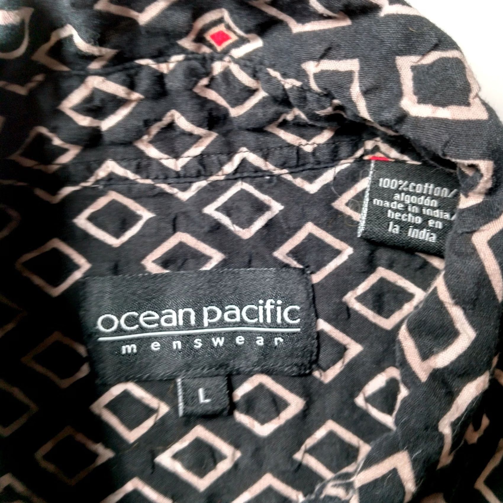 Ocean Pacific VINTAGE Ocean Pacific Shirt Mens L Blue 90s Geometric Batik Button-Up Short Sleeve Collared Surf Casual Size US L / EU 52-54 / 3 - 6 Thumbnail