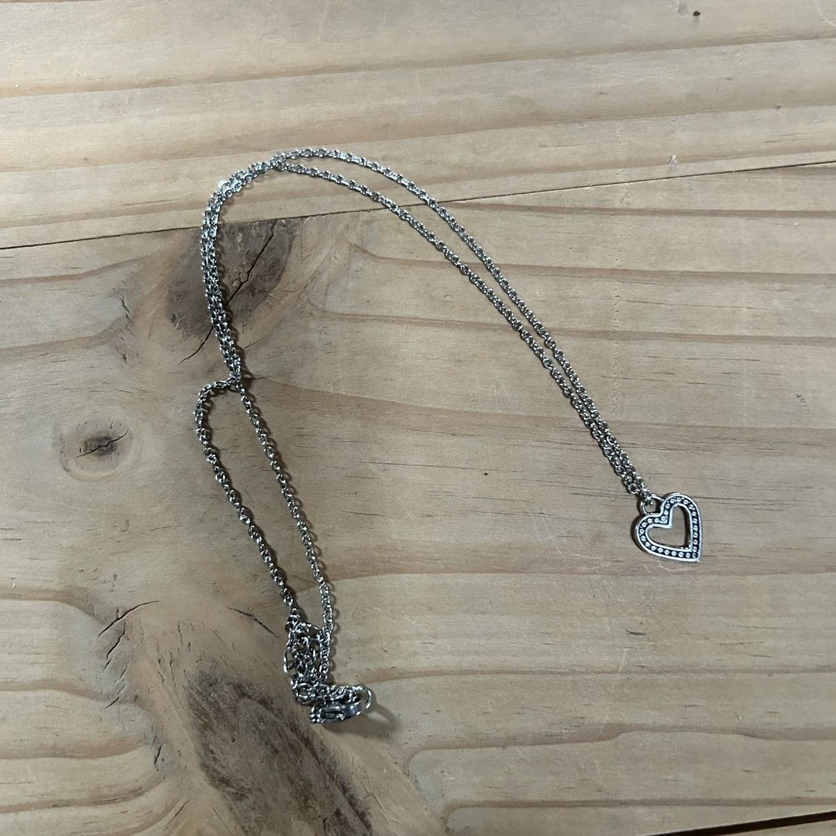 Handmade Handcrafted dual sided open heart pendant on chain necklace Size ONE SIZE - 5 Thumbnail
