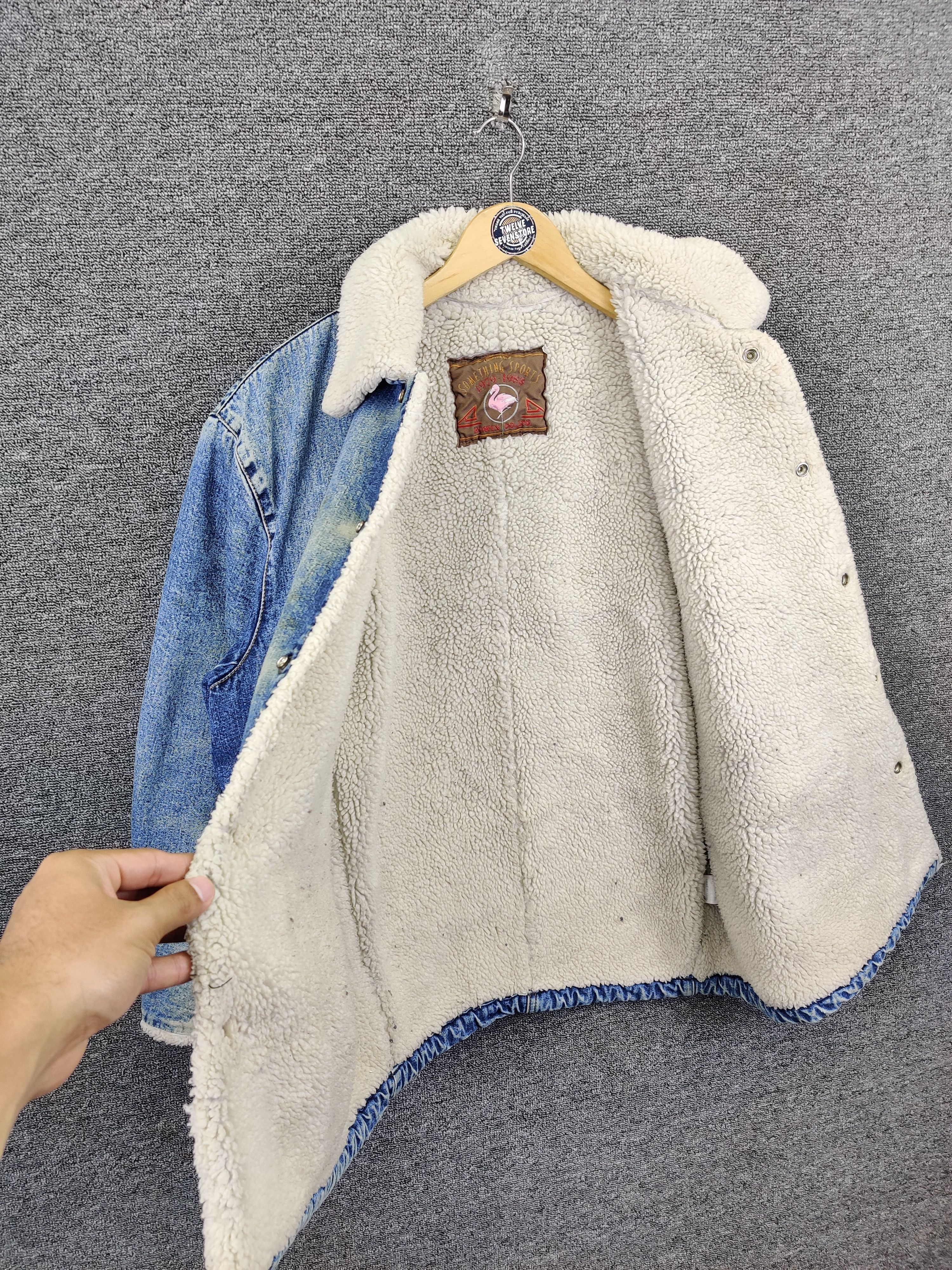 Edwin Vintage 90s Edwin Sherpa Distressed Denim Jacket Size US M / EU 48-50 / 2 - 8 Thumbnail