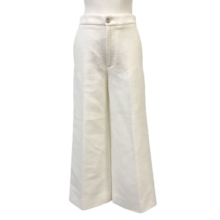 Gucci Gucci White Wool Pants Size 38 Size 26" / US 2 / IT 38 - 1 Thumbnail