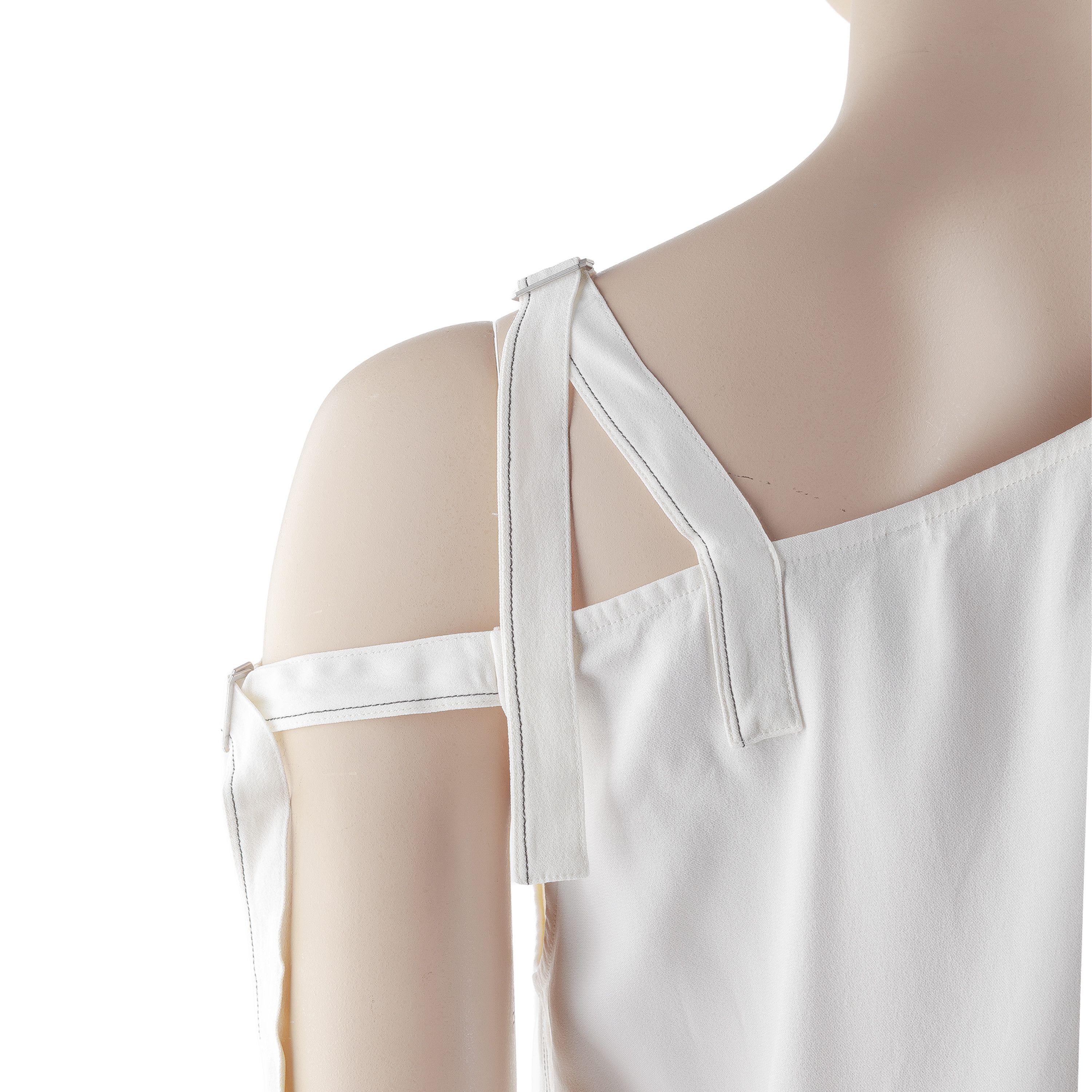 Helmut Lang Helmut Lang One Shoulder White Top Size S / US 4 / IT 40 - 2 Thumbnail