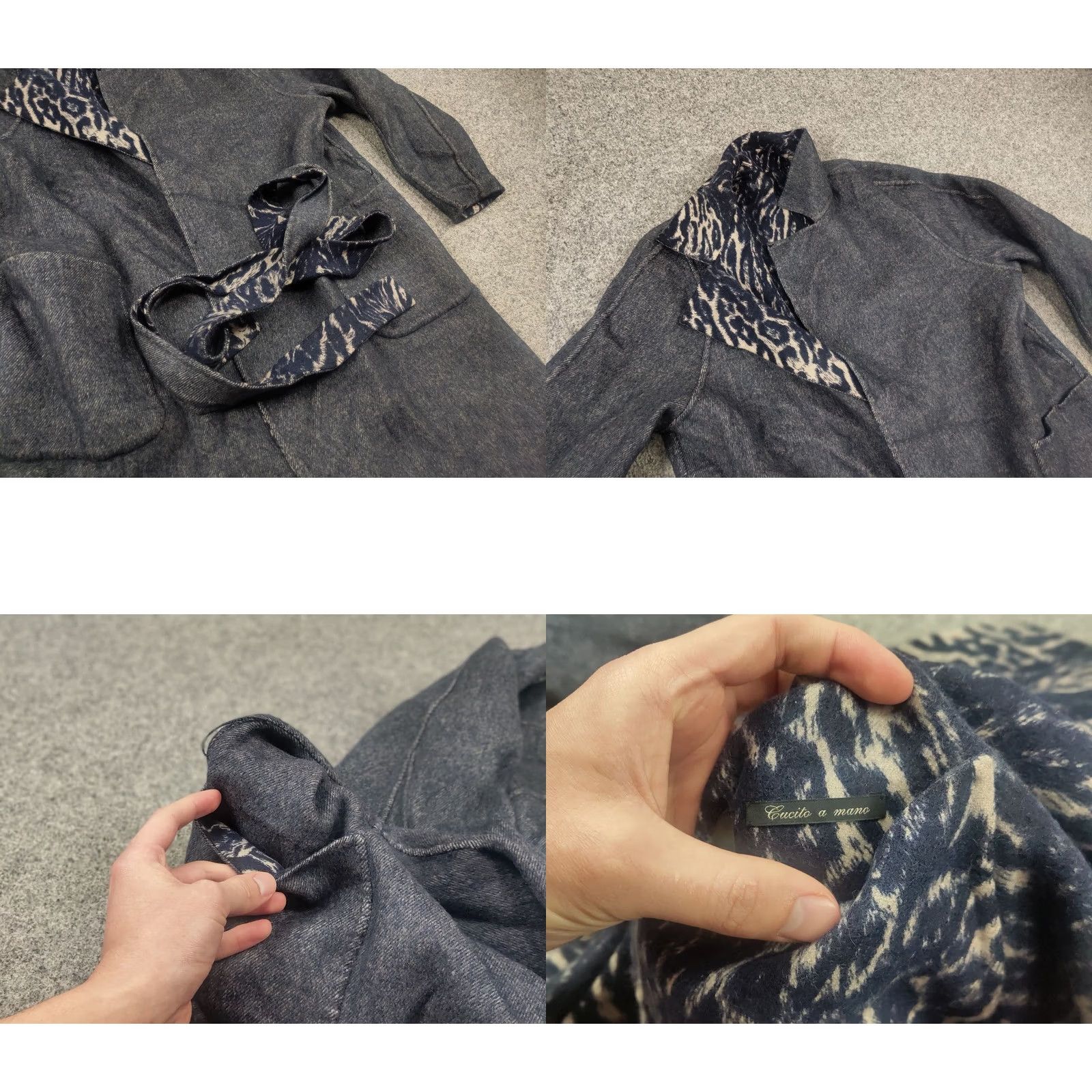 Max Mara VINTAGE Max Mara Weekend Virgin Wool Blend Animal Print Blue reversible Coat Jacket Size L / US 10 / IT 46 - 10 Thumbnail