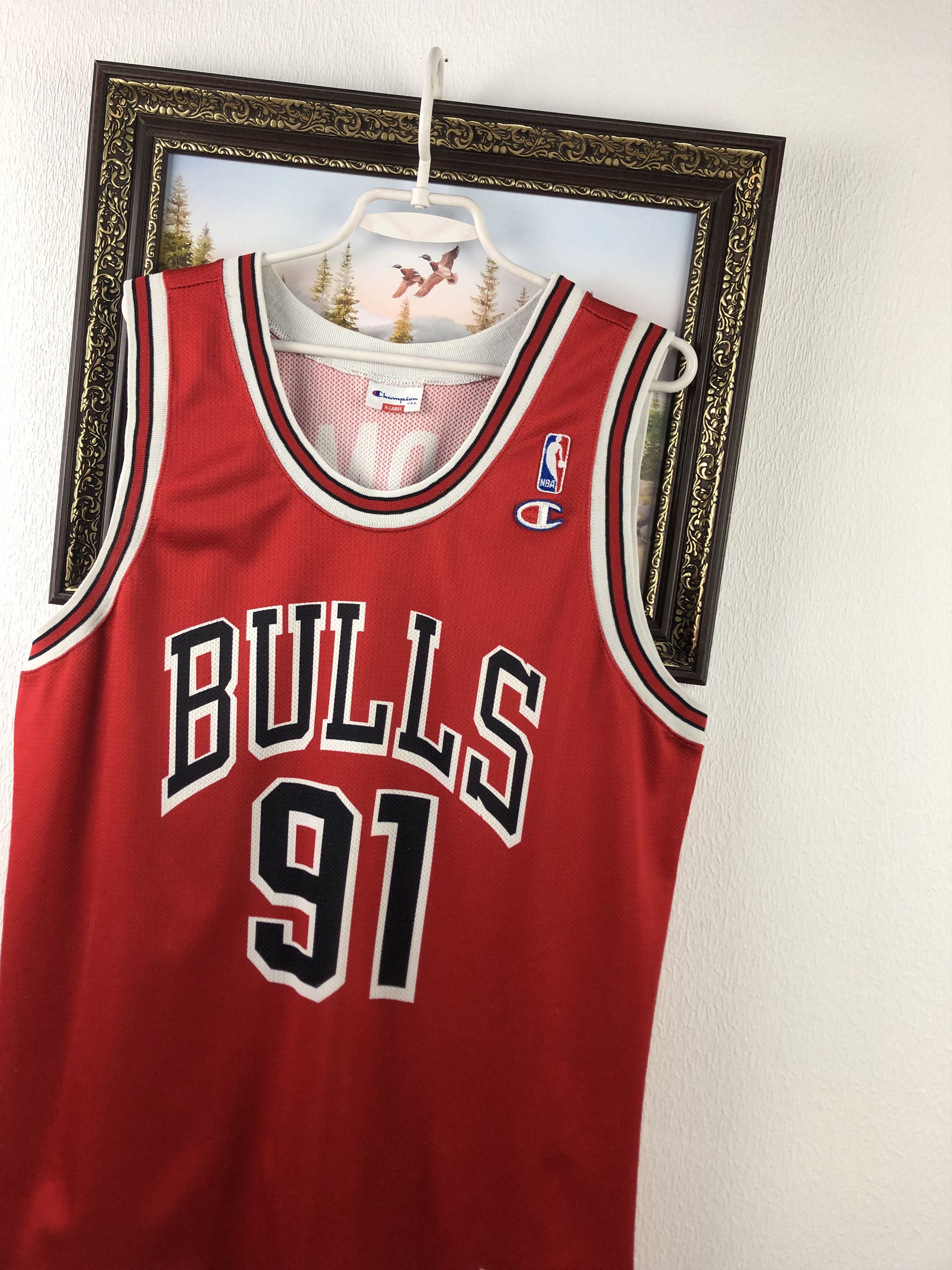 Champion Vintage 90's Champion Chicago Bulls Rodman Jersey Shirt Mens Size US XL / EU 56 / 4 - 4 Thumbnail
