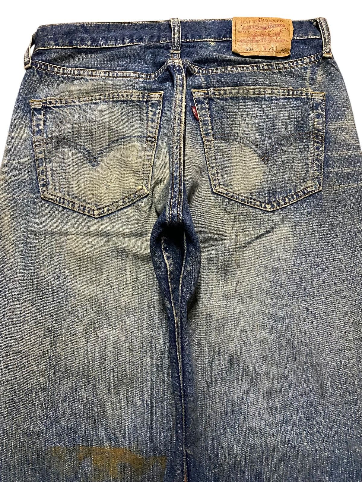 Levi's Vintage Levis 501 Mud Wash Distressed Loose Jeans Size US 30 / EU 46 - 4 Thumbnail